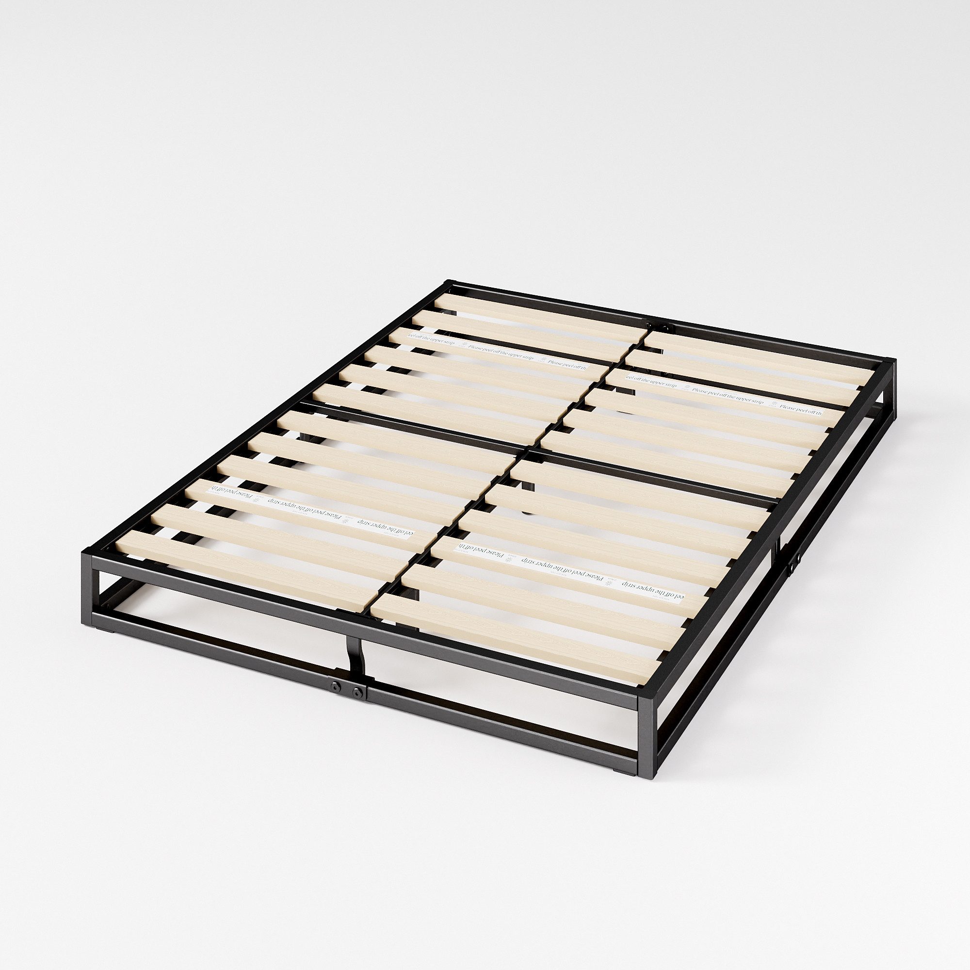 ZINUS Bettgestell Joseph - Stabiler Bettrahmen mit Holzlattenrost & Stauraum (Bis 318 kg belastbar, 1-tlg., Doppel/Einzelbett, Schwarz, 180x200 cm), Kinderleichter Aufbau, Robust