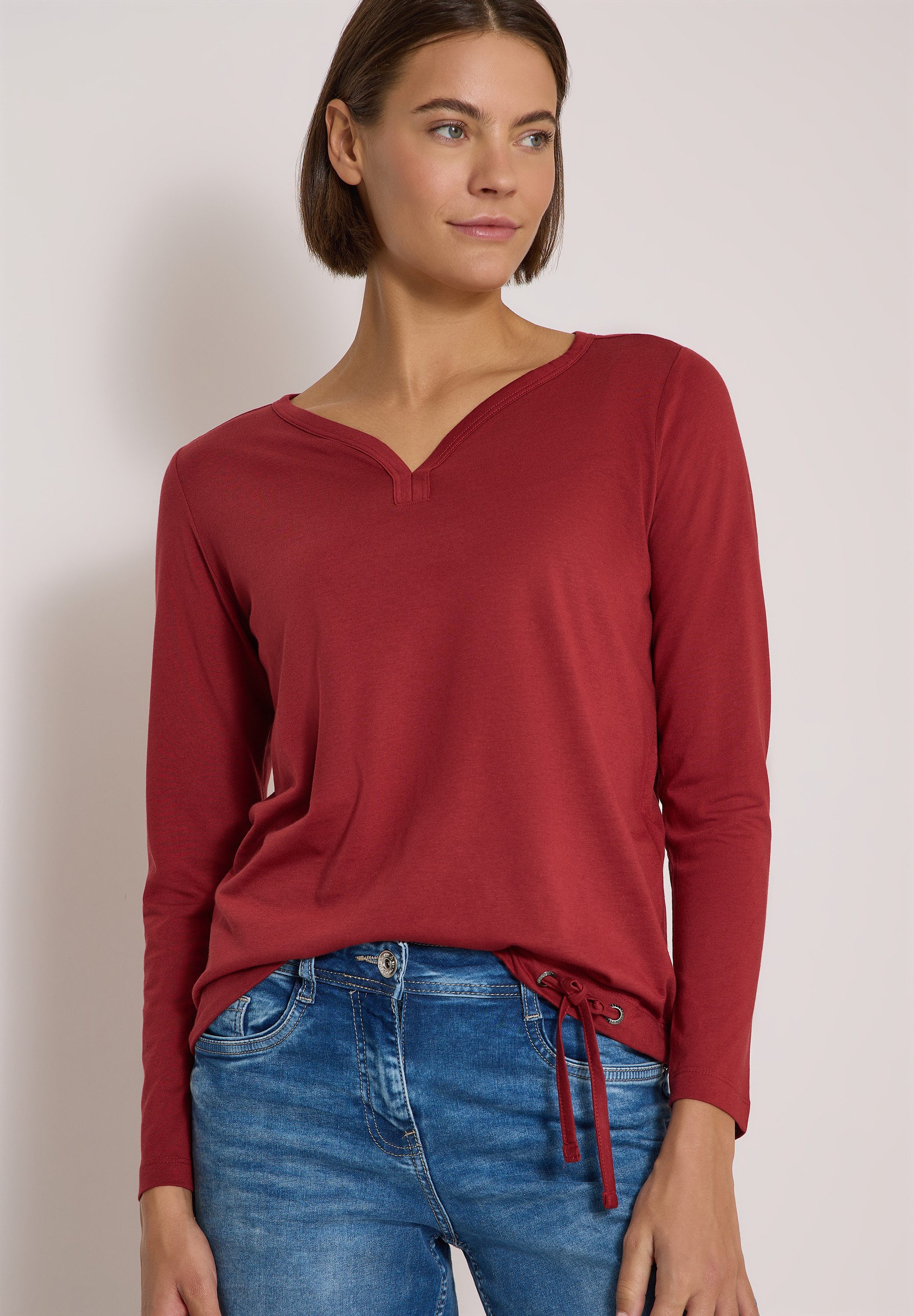 CECIL Langarmshirt mit Tunnelzug am Saum