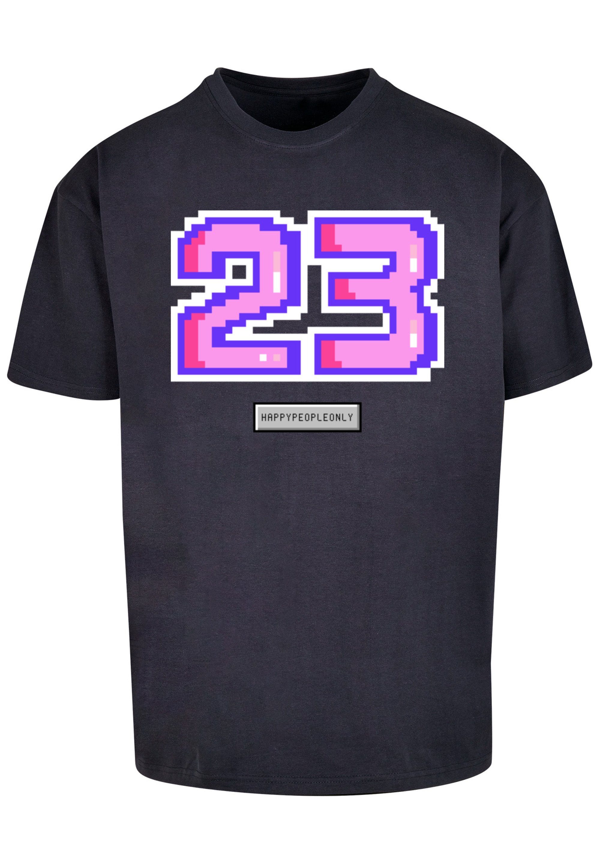 T-Shirt 23 pink F4NT4STIC Pixel navy Print