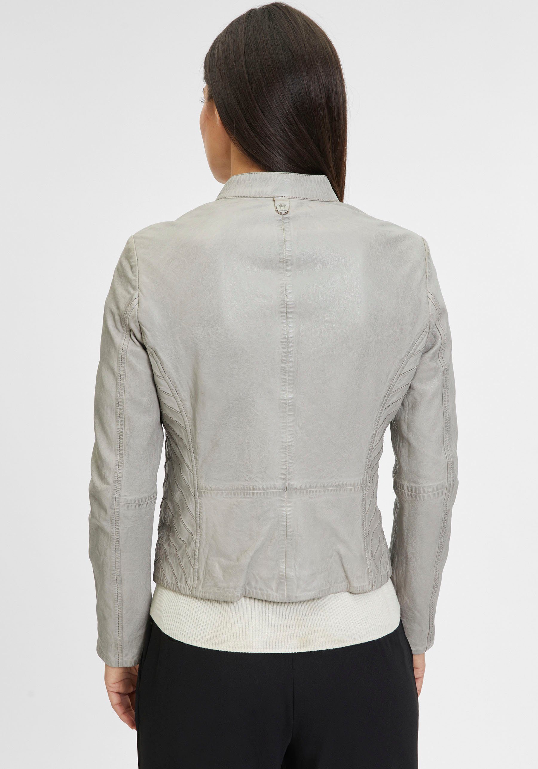 GWCharu grey Lederjacke Gipsy silver