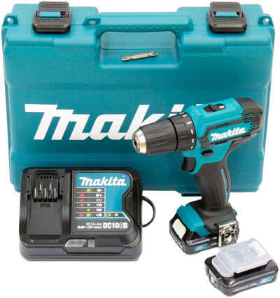 Makita Akku-Bohrschrauber DF333DSAE, max. 1700 U/min, mit 2 Akkus 12V/2,0 Ah, Ladegerät und Koffer