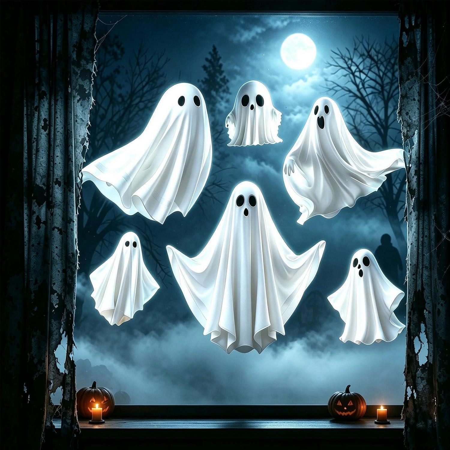 LuxusKollektion Fensterbild Halloween Fensterbilder Geist Deko 60x40cm
