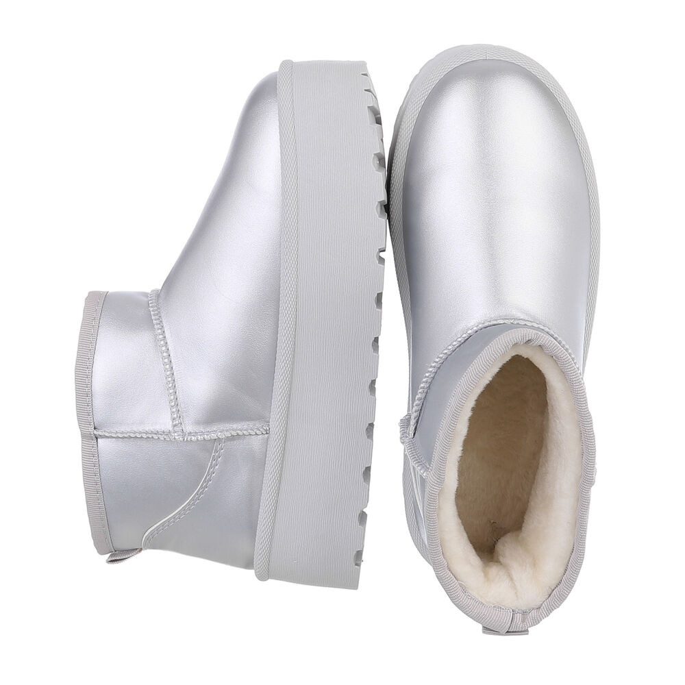 Ital-Design Damen Snowboots Freizeit Snowboots Plateaustiefeletten Snowboots (87124638) Flach Plateaustiefeletten in Silber