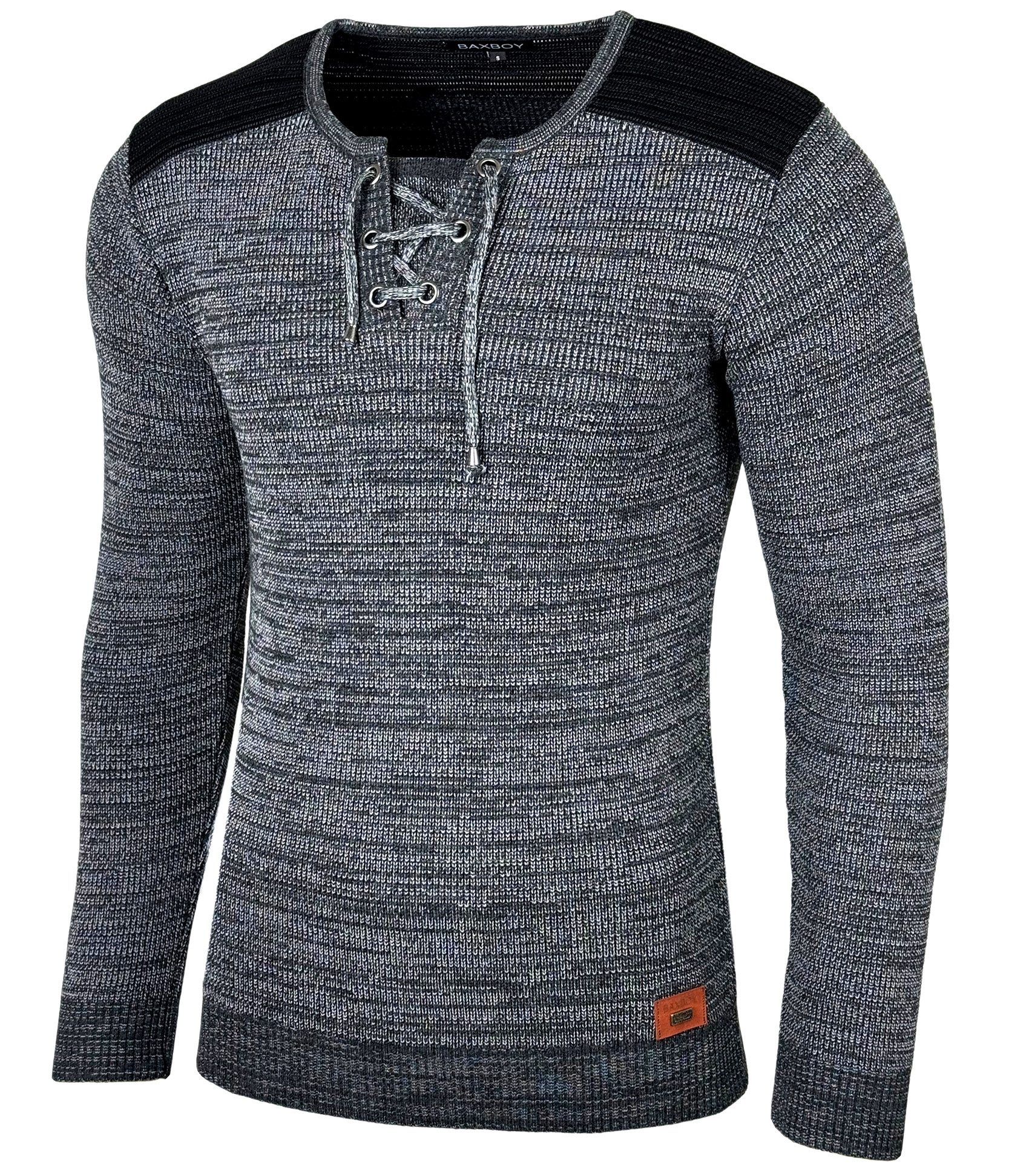 Strickpullover Baxboy Herren Pullover V-Neck Strick-Pullover Moderner Männer 52205