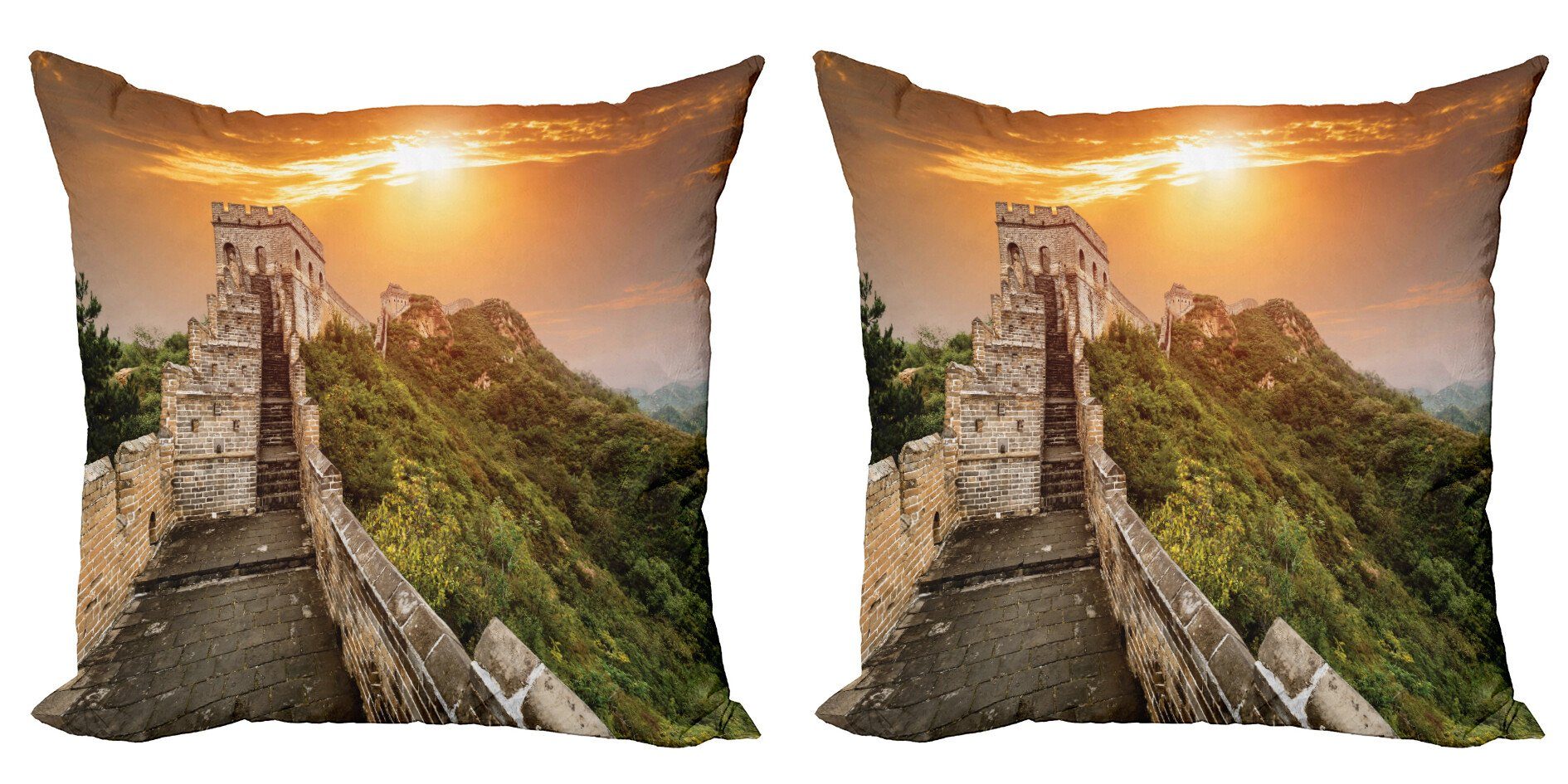 Kissenbezüge Modern Accent Doppelseitiger Digitaldruck, Abakuhaus (2 Stück), China Heritage Bricks