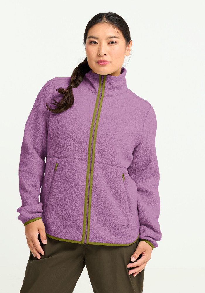 Jack Wolfskin Fleecejacke LITE CURL FZ W Hochflorige Fleecejacke, Mesh-Futter, 2-Wege-Reißverschluss