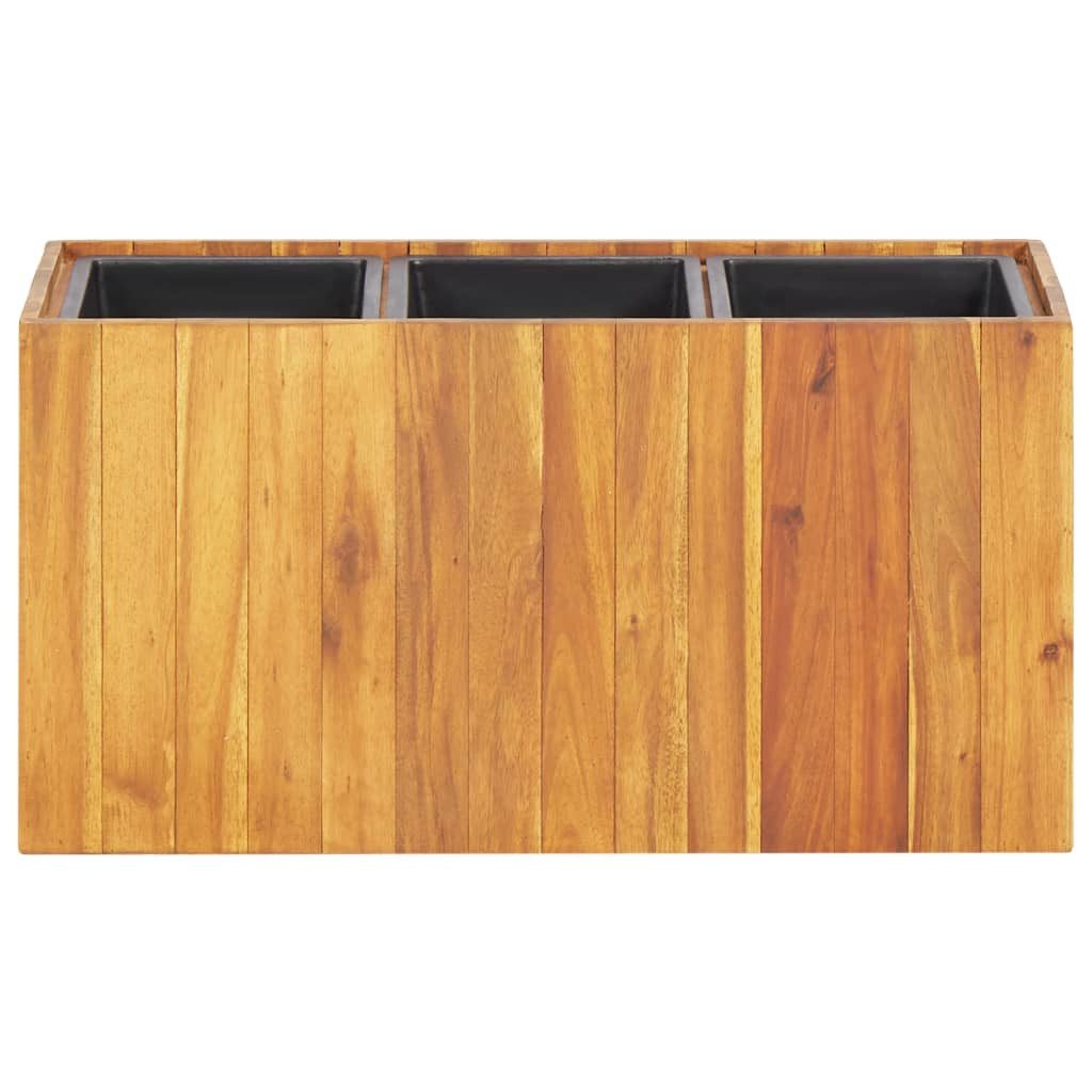 vidaXL Hochbeet Garten-Hochbeet mit 3 Töpfen Massivholz (1 St)