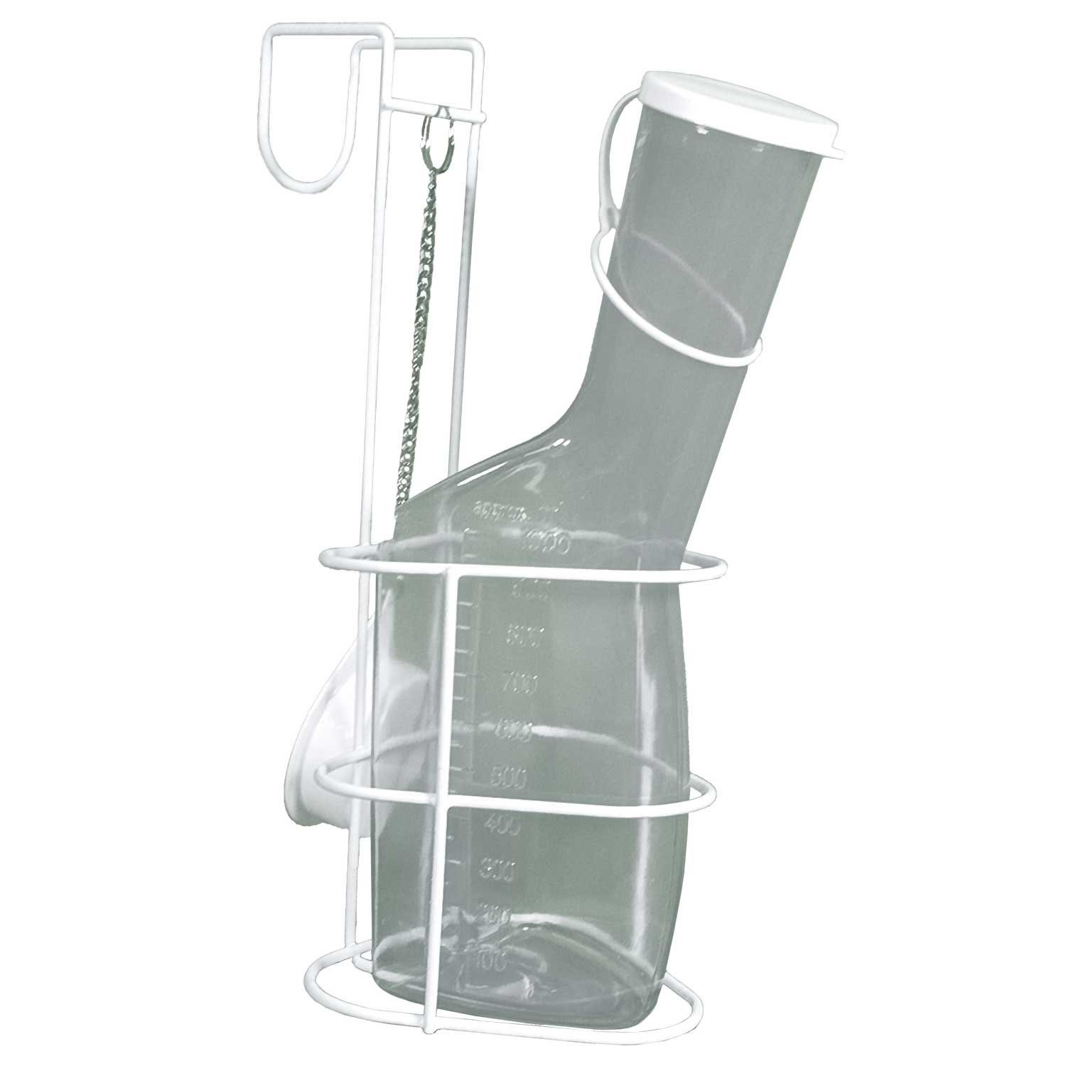 RUSSKA Urin-Flasche Russka Urinflaschen-Set für Herren mit Halter und Bürste (Set, 4 St., 4-teiliges Urinflaschen-Set), für Männer, mit Halter und Reinigungsbürste