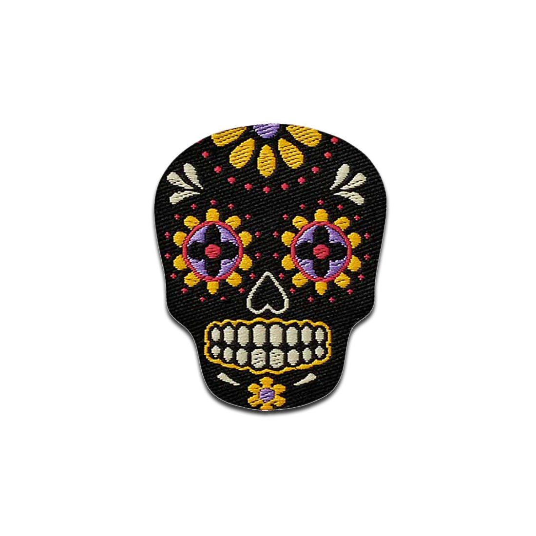 Mono-Quick Aufnäher Bügelbild, Aufbügler, Applikationen, Patches, Flicken, zum aufbügeln, PES, Muertos schwarz/gelb - Größe: 3,6 x 3 cm