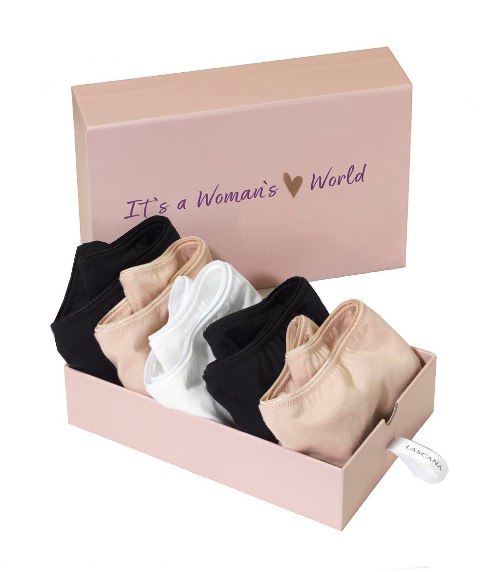 LASCANA Panty (5er-Pack) aus Baumwolle, mit schöner Aufbewahrungsbox