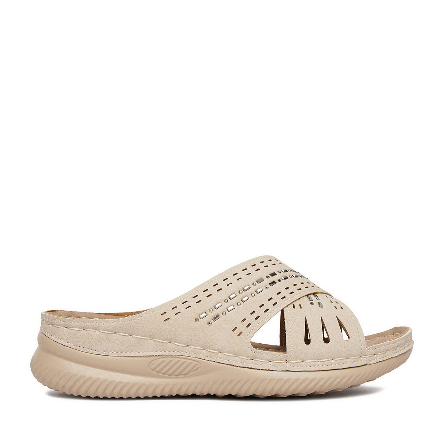 Go Soft Go Soft Damen-Flip-Flops, Beige Badepantolette