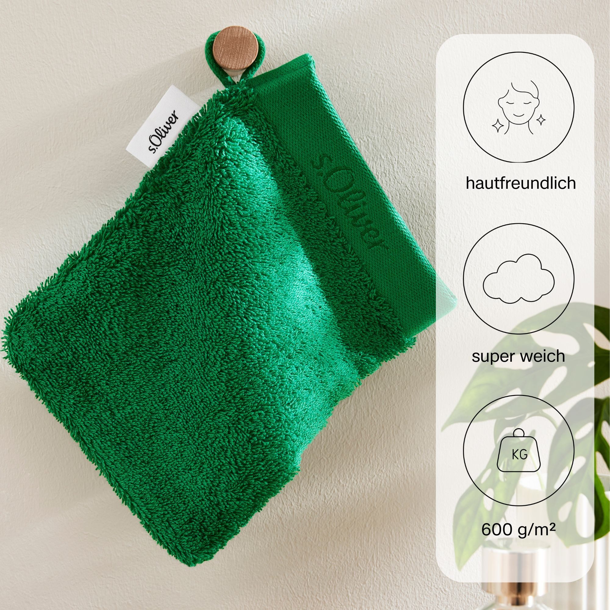 s.Oliver Waschhandschuh s.Oliver, Premium Qualität, 600 gr/m², auch als Sets erhältlich, Walkfrottier (1-St), große Farbauswahl, auch als Duschtuch, Handtuch, Gästetuch