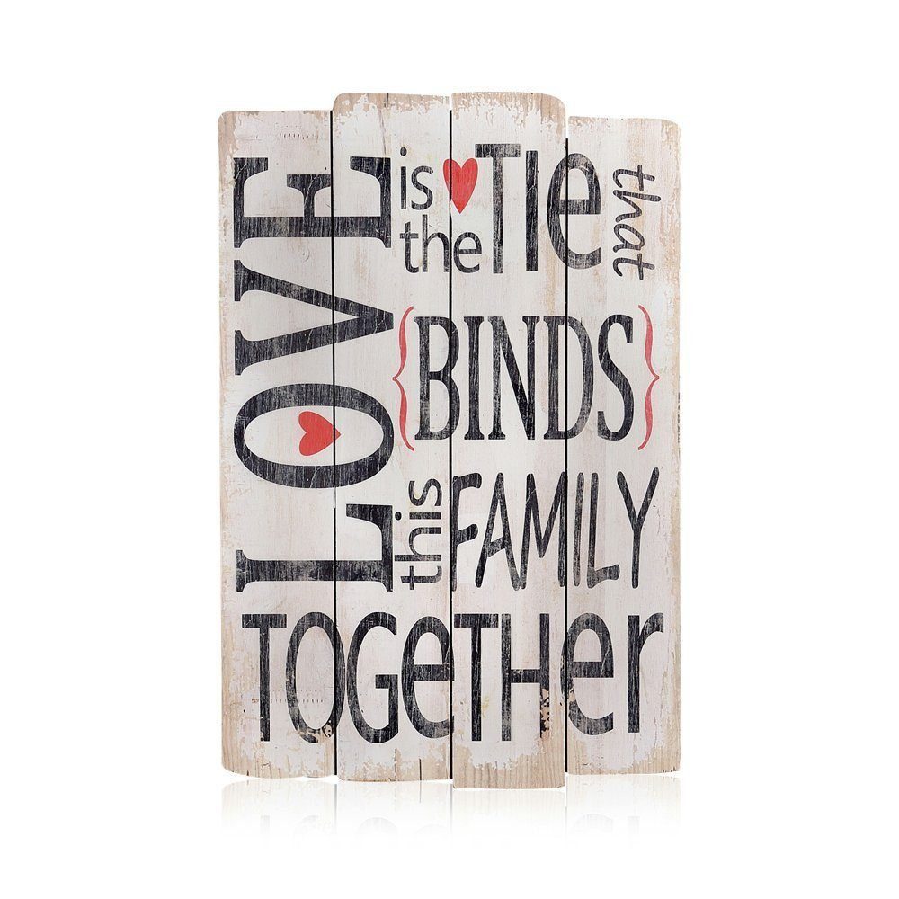 Mucola Holzbild 60cm Wand Holzschild LOVE Holzbild Wandbild Wanddekoration Shabby Chic, Love (Stück, 1 St), Schriftzug LOVE