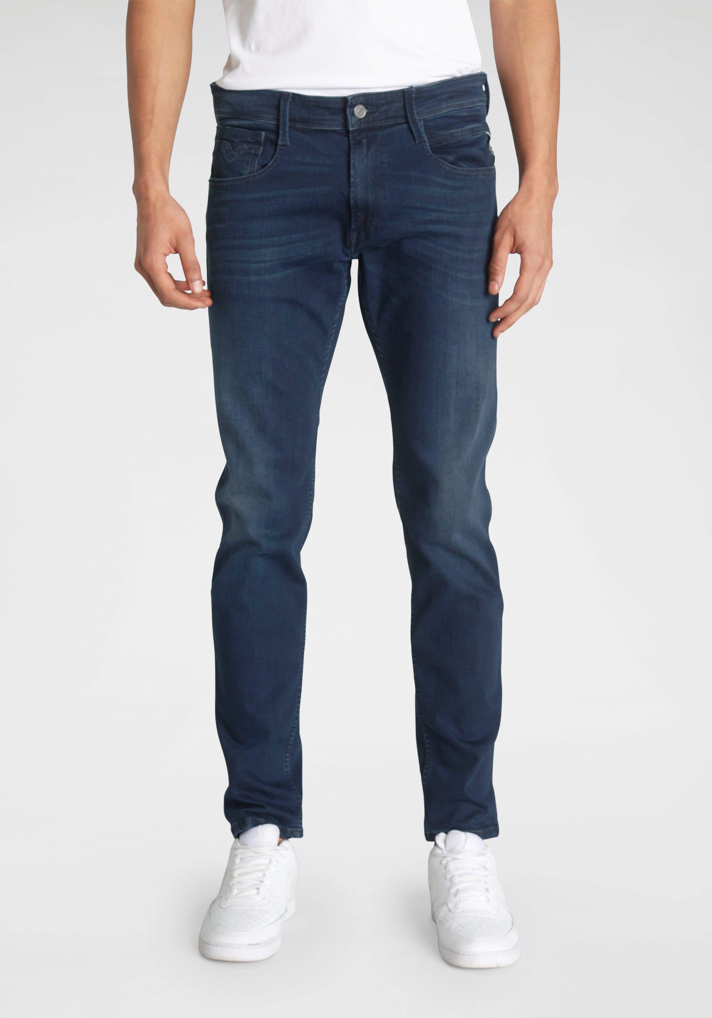 dark-blue-wash Slim-fit-Jeans Superstretch Replay Anbass