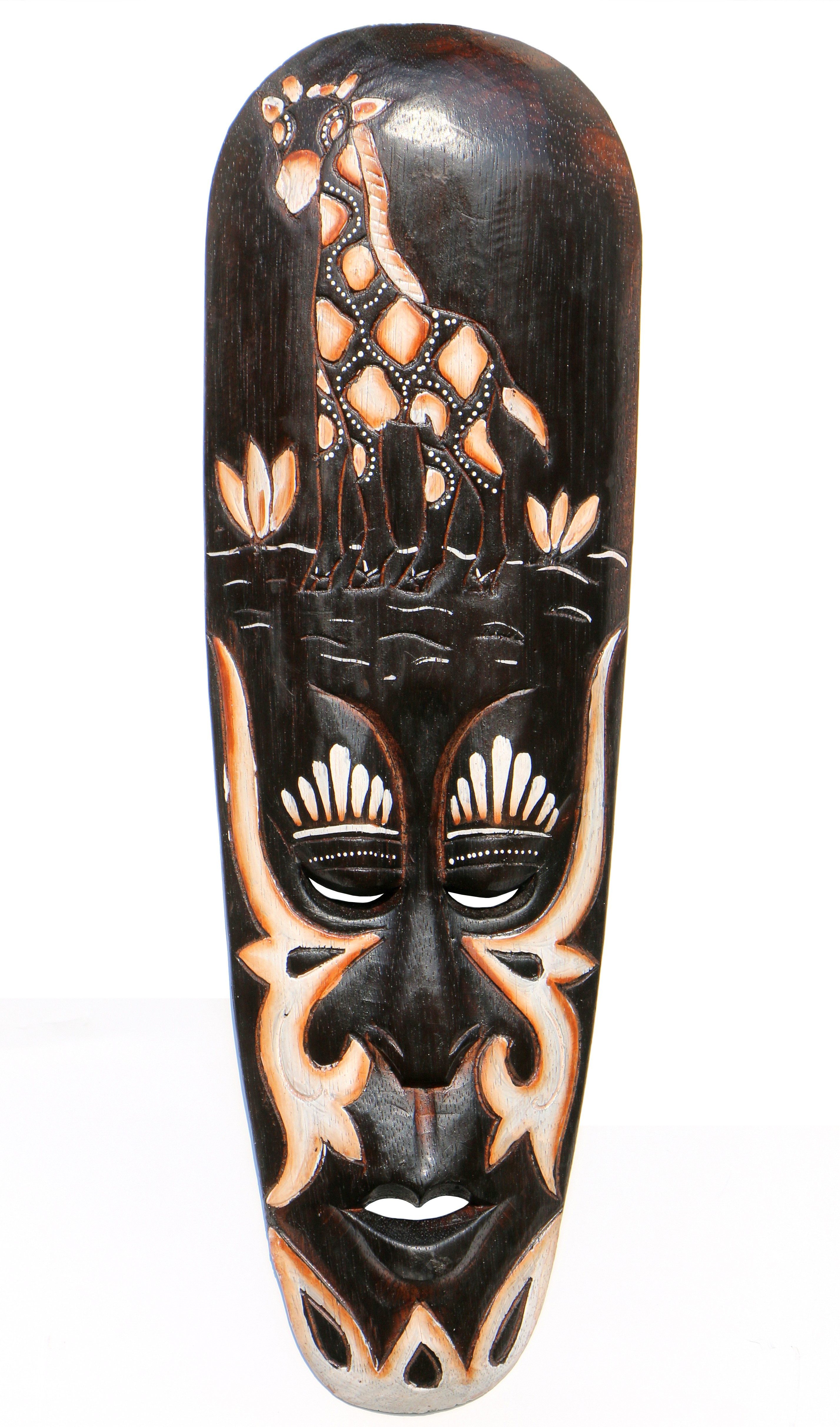 Wogeka Wanddekoobjekt Wand-Maske Giraffe 50 cm zum aufhängen Afrika Wanddek günstig online kaufen