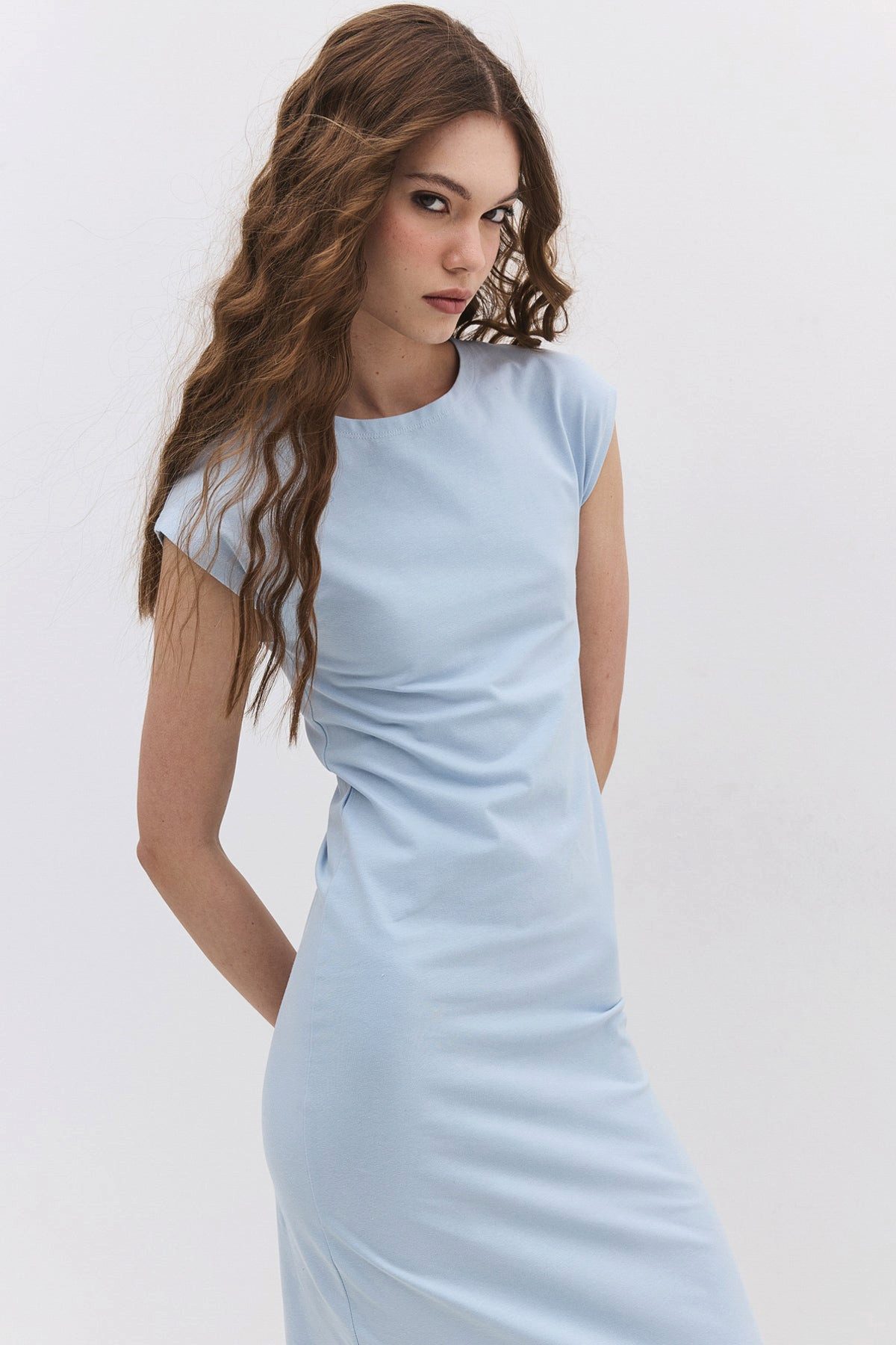 No Matter What Maxikleid Einfaches Baumwollkleid mit Schlitz
