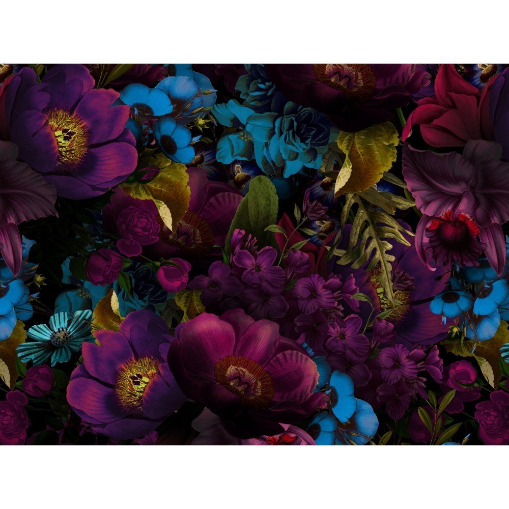 Platzset, raxxa Premium-Platzset"Opulente Blumenpracht: Vintage Eleganz", raxxa, Platzdecken) Gothic (Set, 2-St