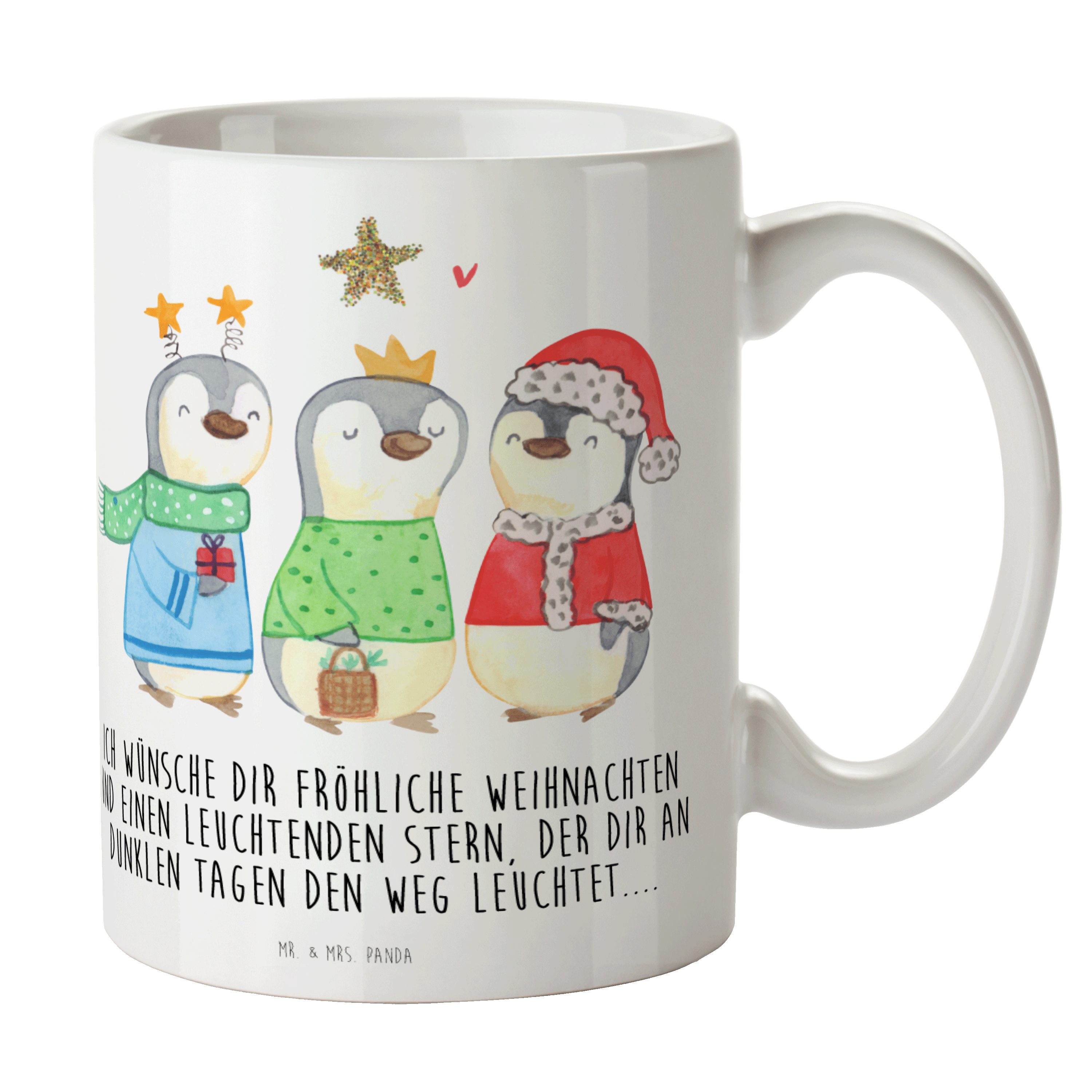 Mr. & Mrs. Panda Tasse Winterzeit Heilige drei Könige - Weiß - Geschenk, Kaffeetasse, Weihna, Keramik