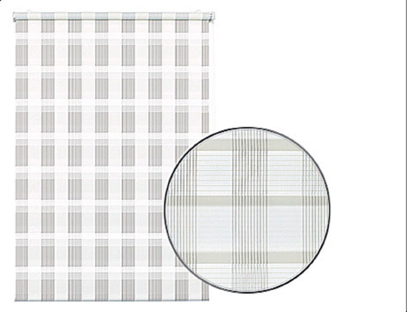 Seitenzugrollo Mini Doppelrollo Karo, GARDINIA, Lichtschutz, mit Bohren/ohne Bohren, freihängend, segmentweise gewebter Stoff
