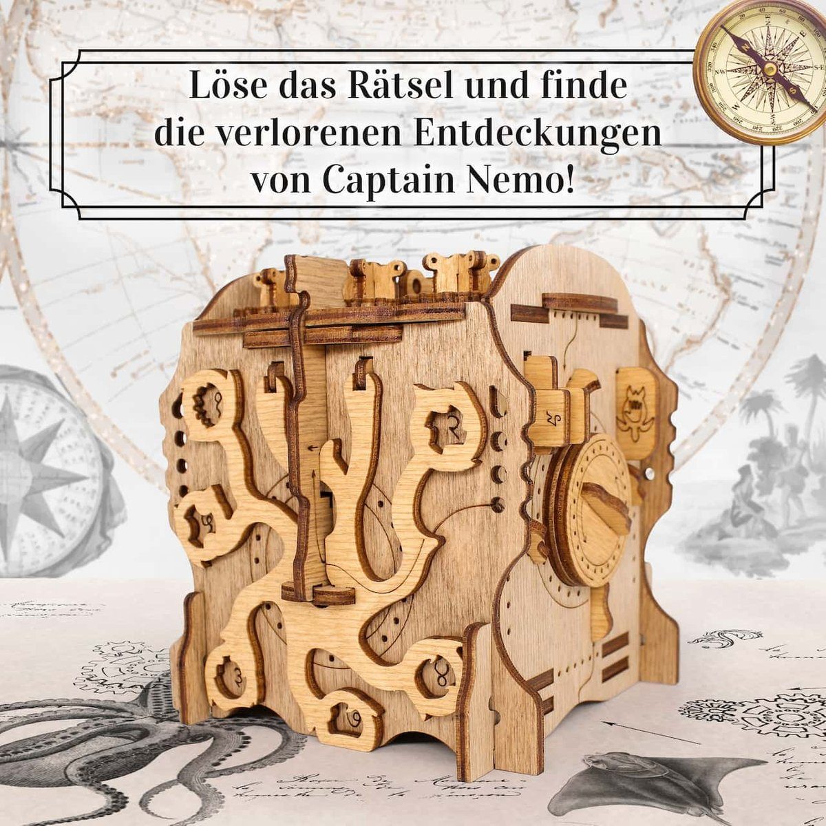 iDventure ROMBOL Denkspiele Holzspiel Nemo`s Escape Cluebox einer Box. Nautilus, - in Knobelspiel Spiel, Captain Room