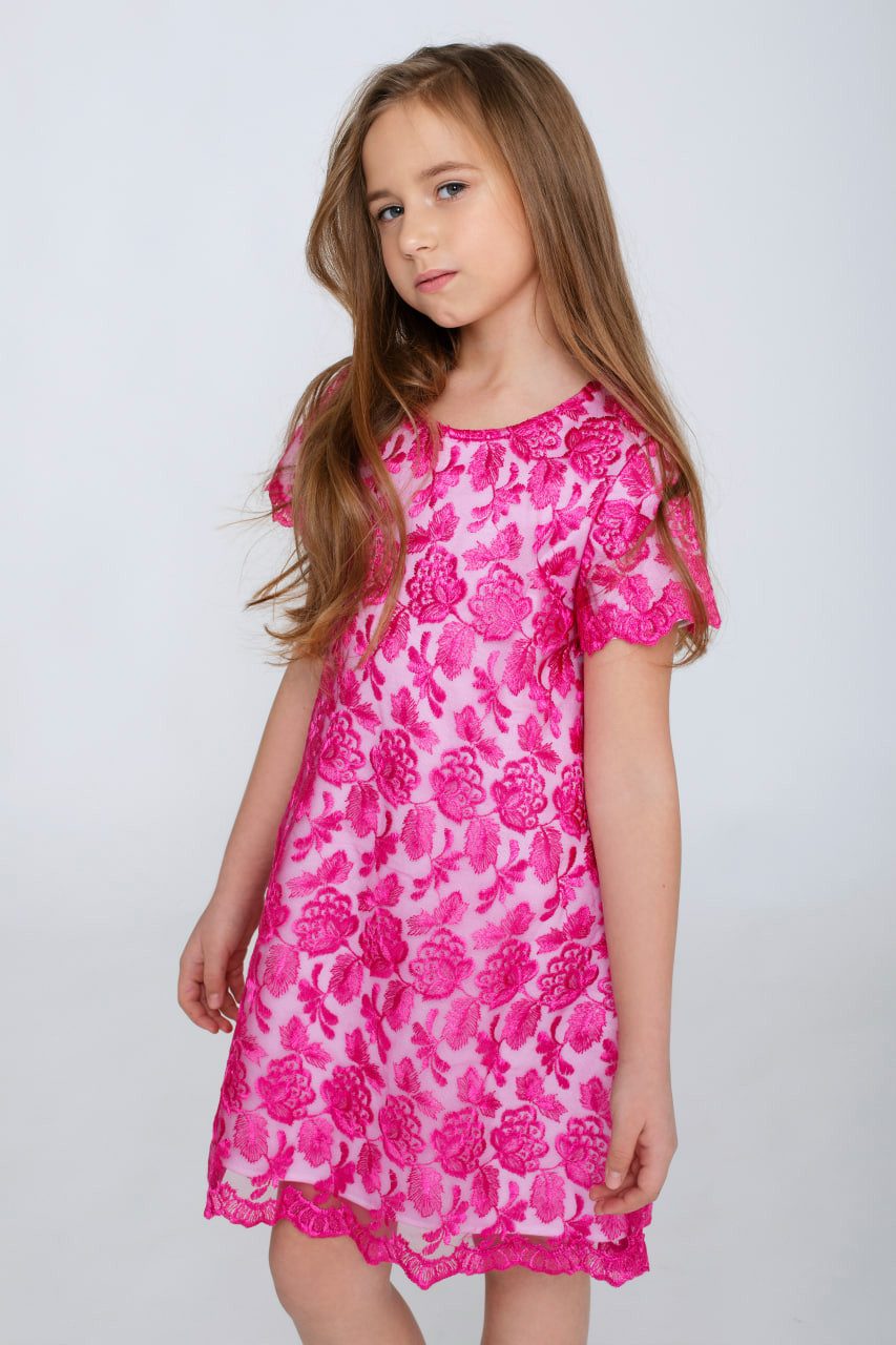 LEMONI Spitzenkleid Spitzen-Midikleid in Himbeerfarbe für günstig online kaufen