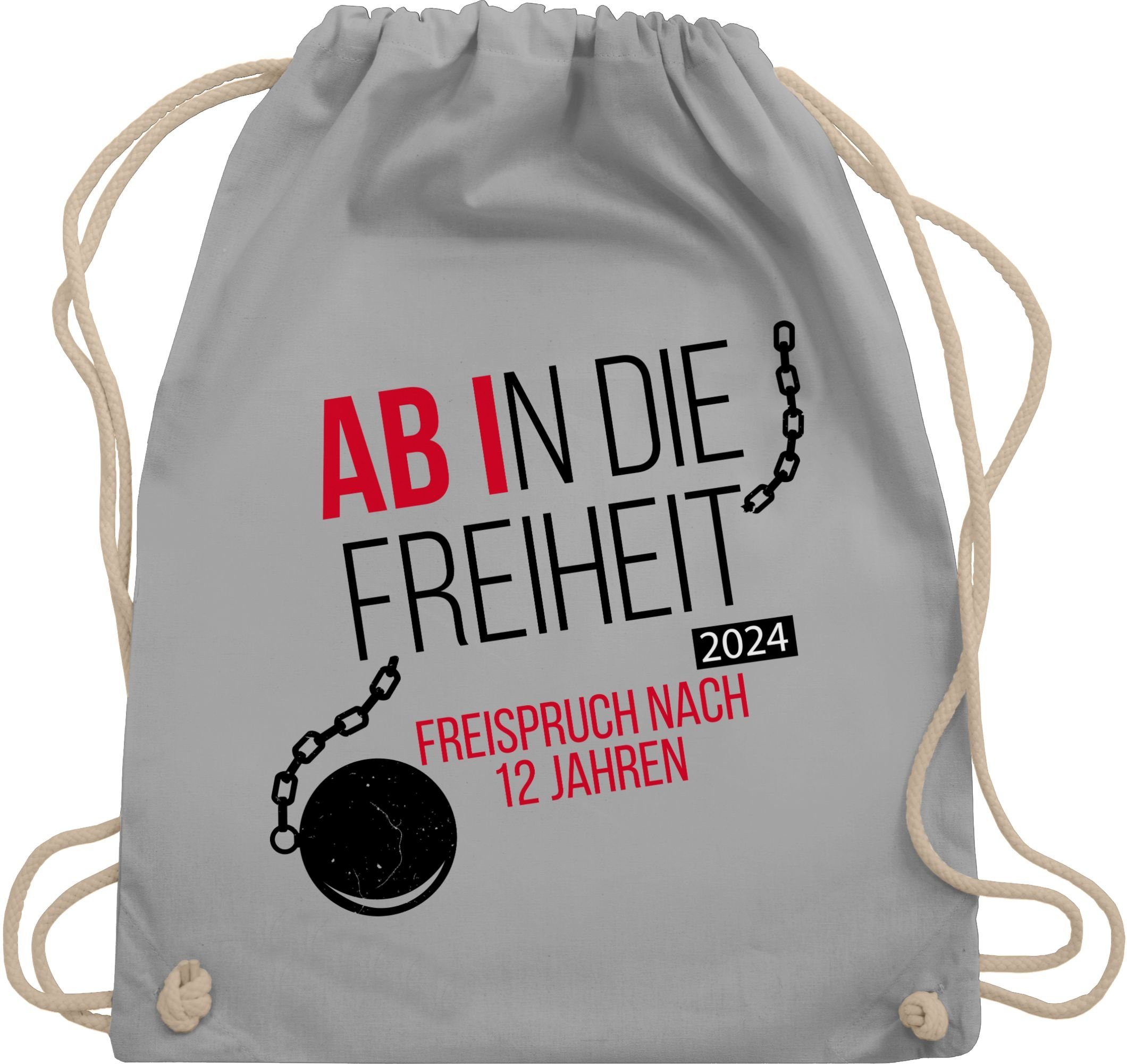 Shirtracer Turnbeutel Abi 2024 Ab in die Freiheit, Abitur & Abschluss 2024 Geschenk