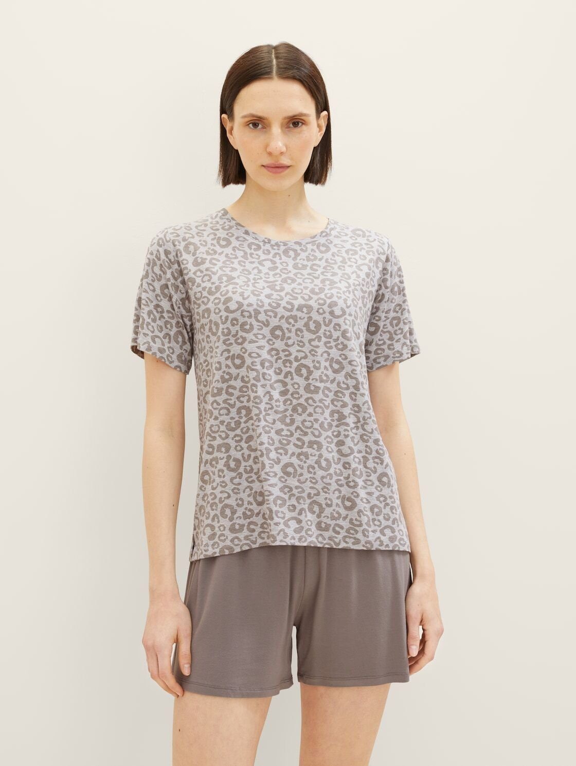 TOM TAILOR Pyjama Pyjama Shorty mit Leo-Print