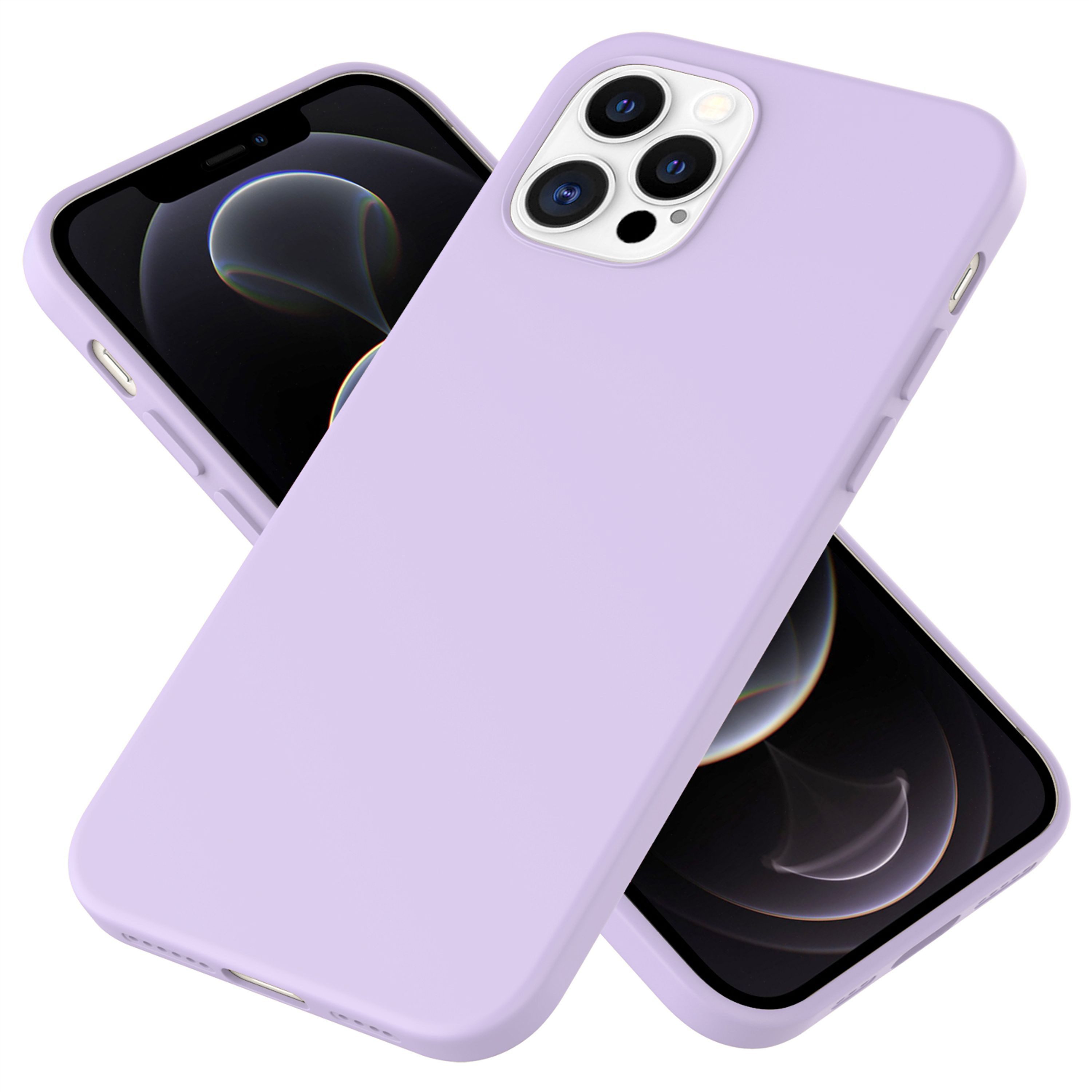 Nalia Smartphone-Hülle Apple iPhone 12 Pro Max 17 cm (6,7 Zoll), Silikon Hülle mit stabilem Kern / Schmutzresistent / Innen Mikrofliess