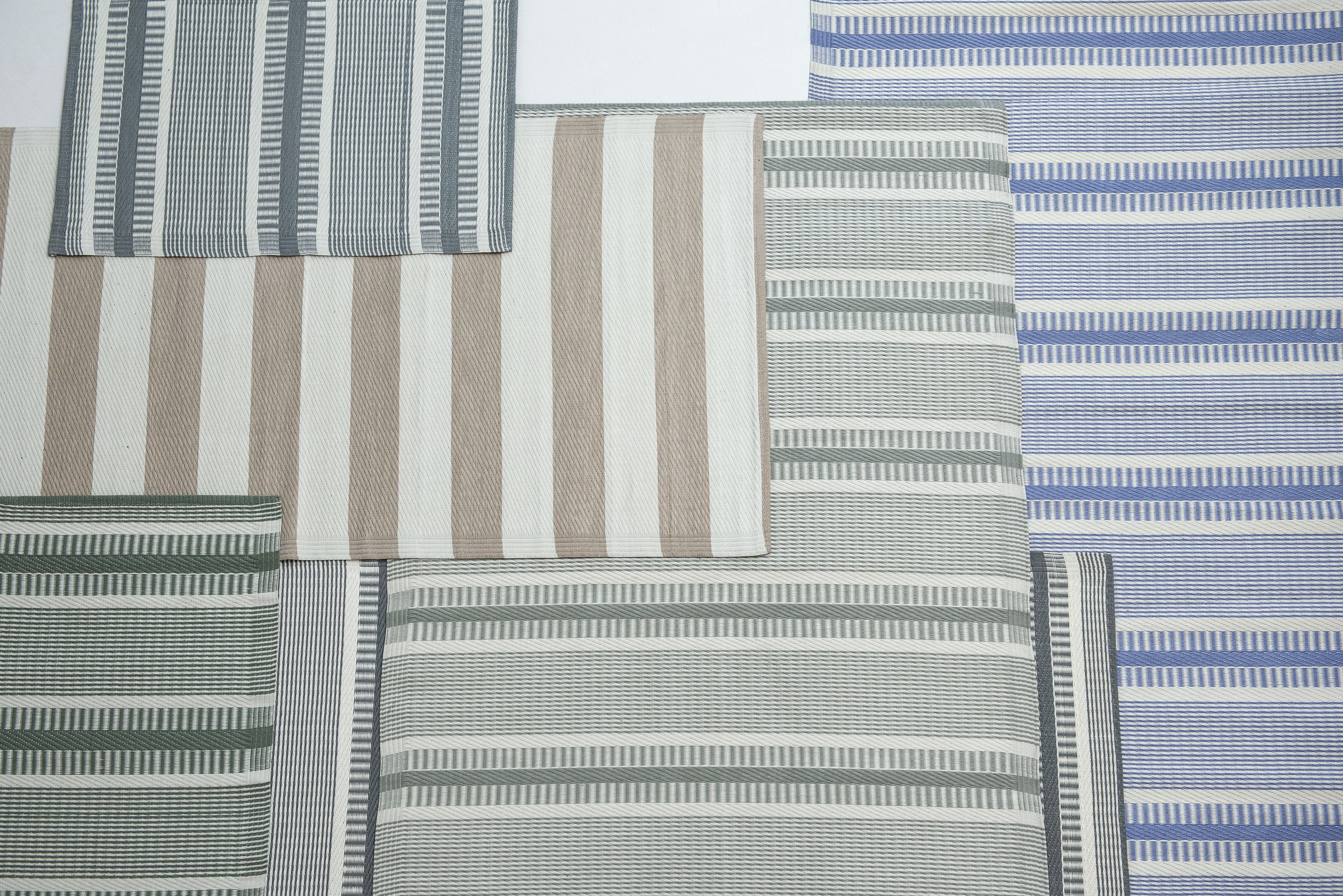 Ib Laursen Outdoorteppich Teppich Läufer Terrasse Balkon 120x180cm Grau Weiß Kunststoff Ib