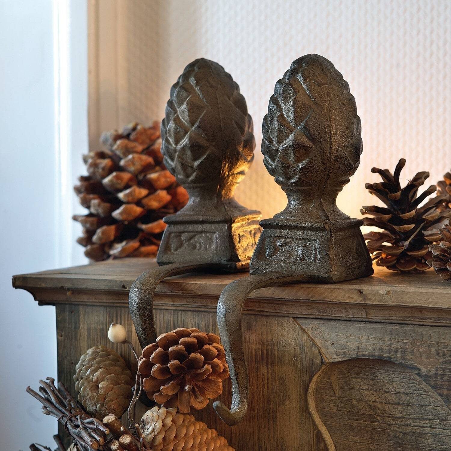 Mirabeau Dekoobjekt Eisenzapfen 2er Set Lucielle antikbraun