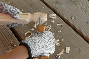 Eli Taschenmesser Schnitzmesser Kinder Set ab 6 Jahre, 8-teiliges Kindermesser Set, Beidhändig, schnittfeste Handschuhe, rostfreier Stahl