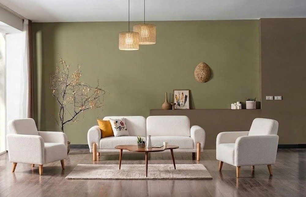 Xlmoebel Polstergarnitur Modernes Wohnzimmer Set: 3-Sitzer Sofa und 2 Sessel in Weiß, (3-tlg), Made in Europa