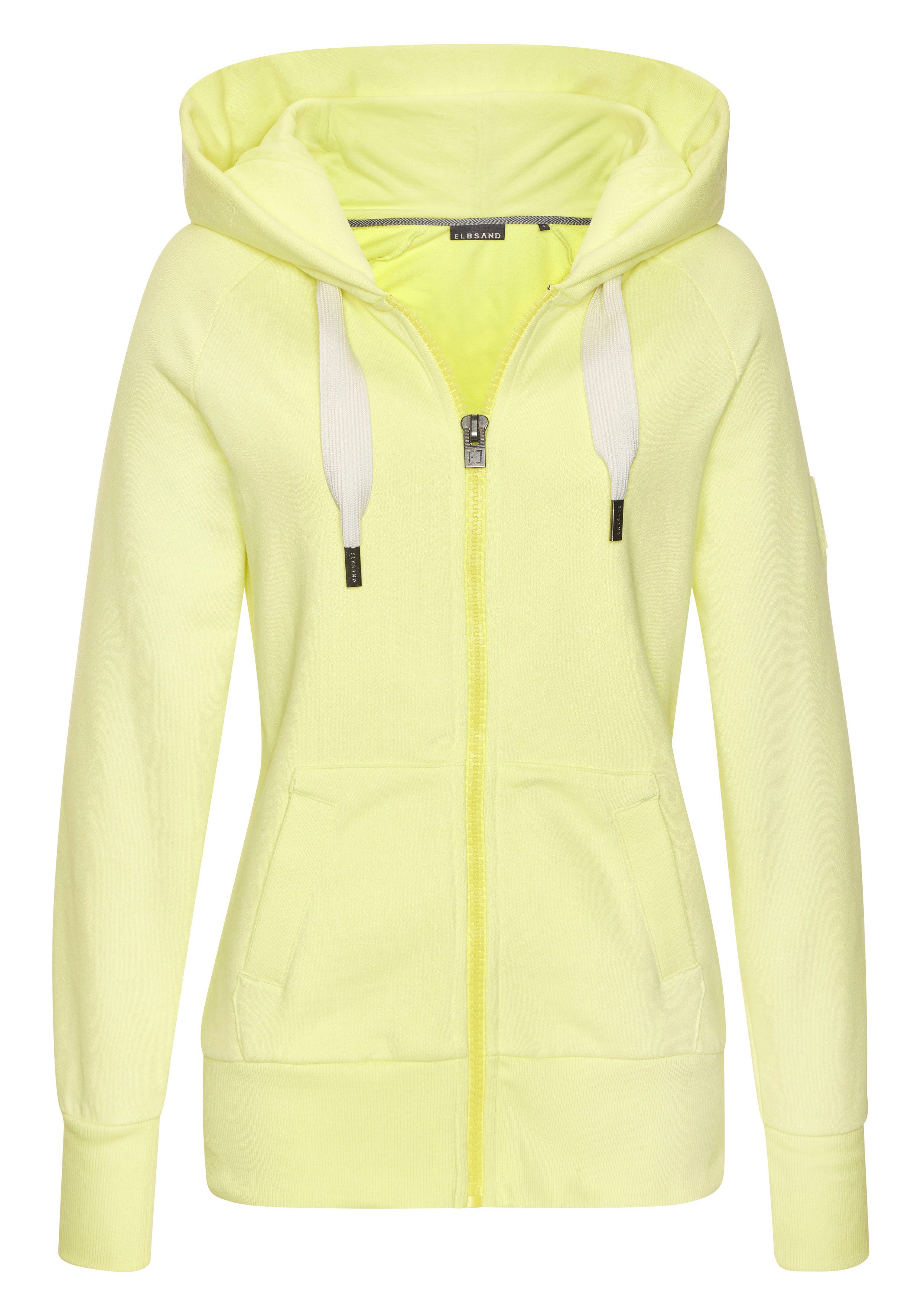 Elbsand Kapuzensweatjacke Kelina mit Logostickerei auf der Kapuze, bequeme Freizeitjacke mit Taschen. € 99,99