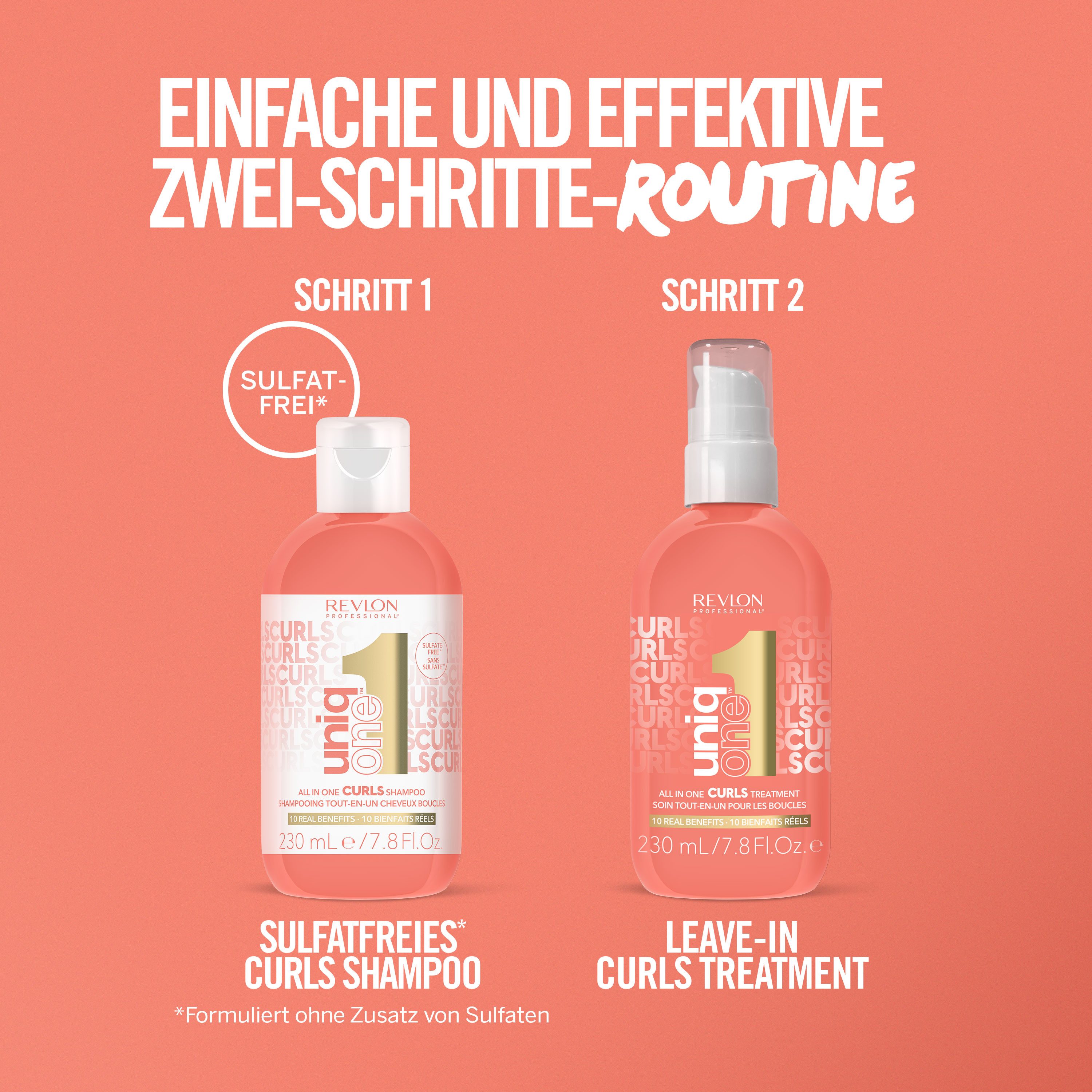 REVLON PROFESSIONAL Haarshampoo UNIQONE SULFATFREIES CURLS SHAMPOO, Vegan, Sulfatfrei, Silikonfrei