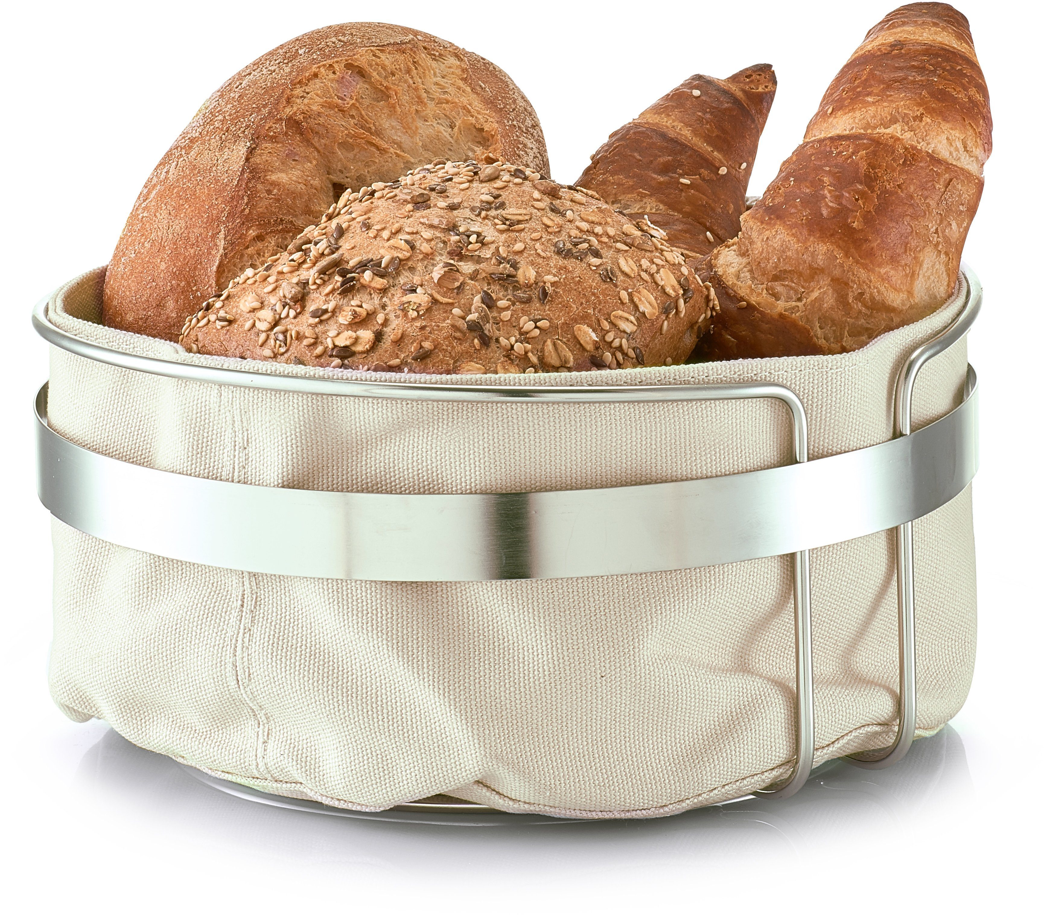 Zeller Present Brotkorb, Baumwolle, Metall, (1-tlg), mit Stofftasche