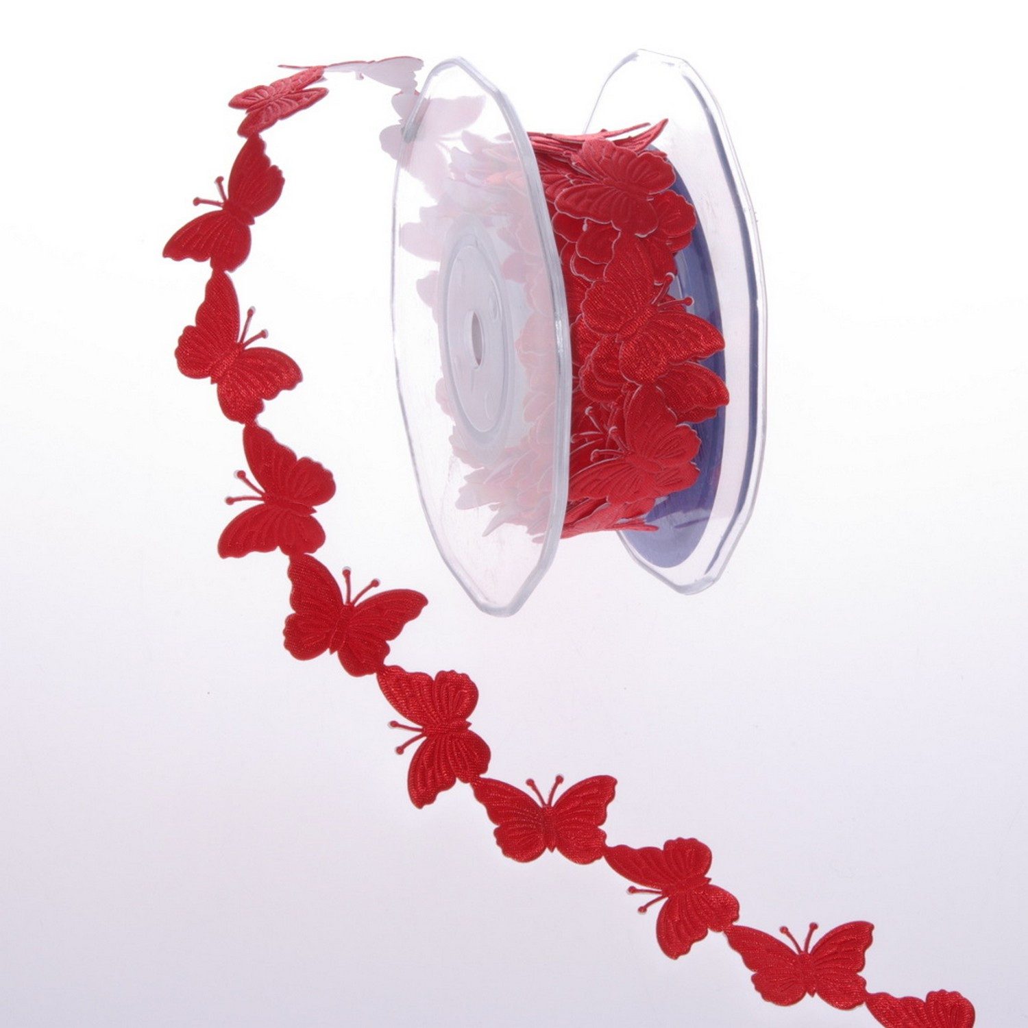 Deko AS Dekoband SeKleBo® - Selbstklebende Bordüre Schmetterlinge Farbe Rot - 30mm - 1, selbsthaftende Dekobordüre