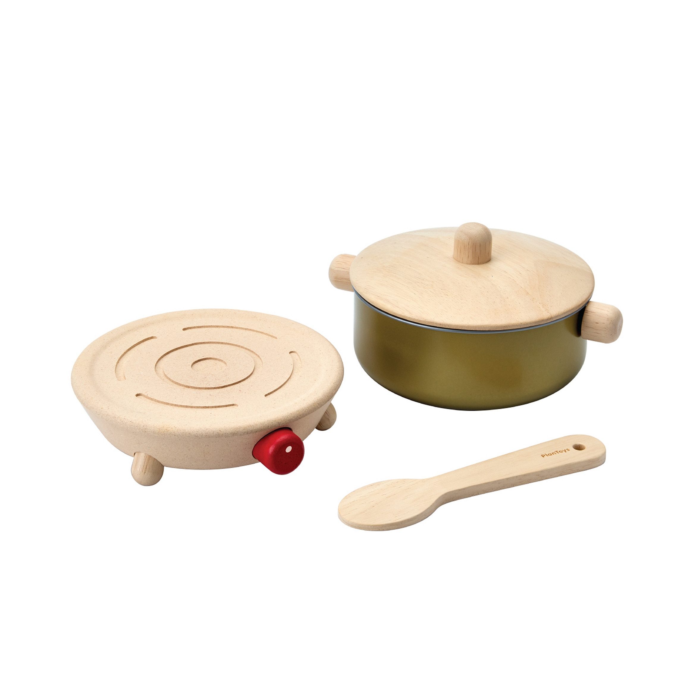 Plantoys Spielküche Kochtopf mit Kochplatte Spiel-Set 13,9 x 13 x 3,5 cm - 2y+
