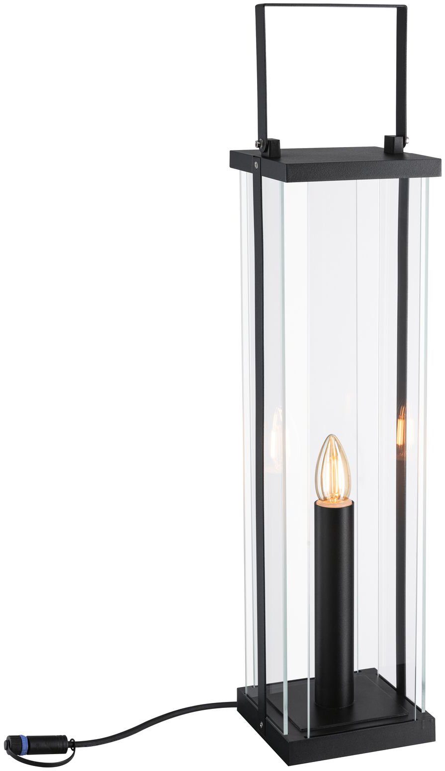 Paulmann LED Gartenleuchte Plug&Shine, Leuchtmittel wechselbar, Extra-Warmweiß, E14, IP44, 24V, E14, 1900K Anthrazit