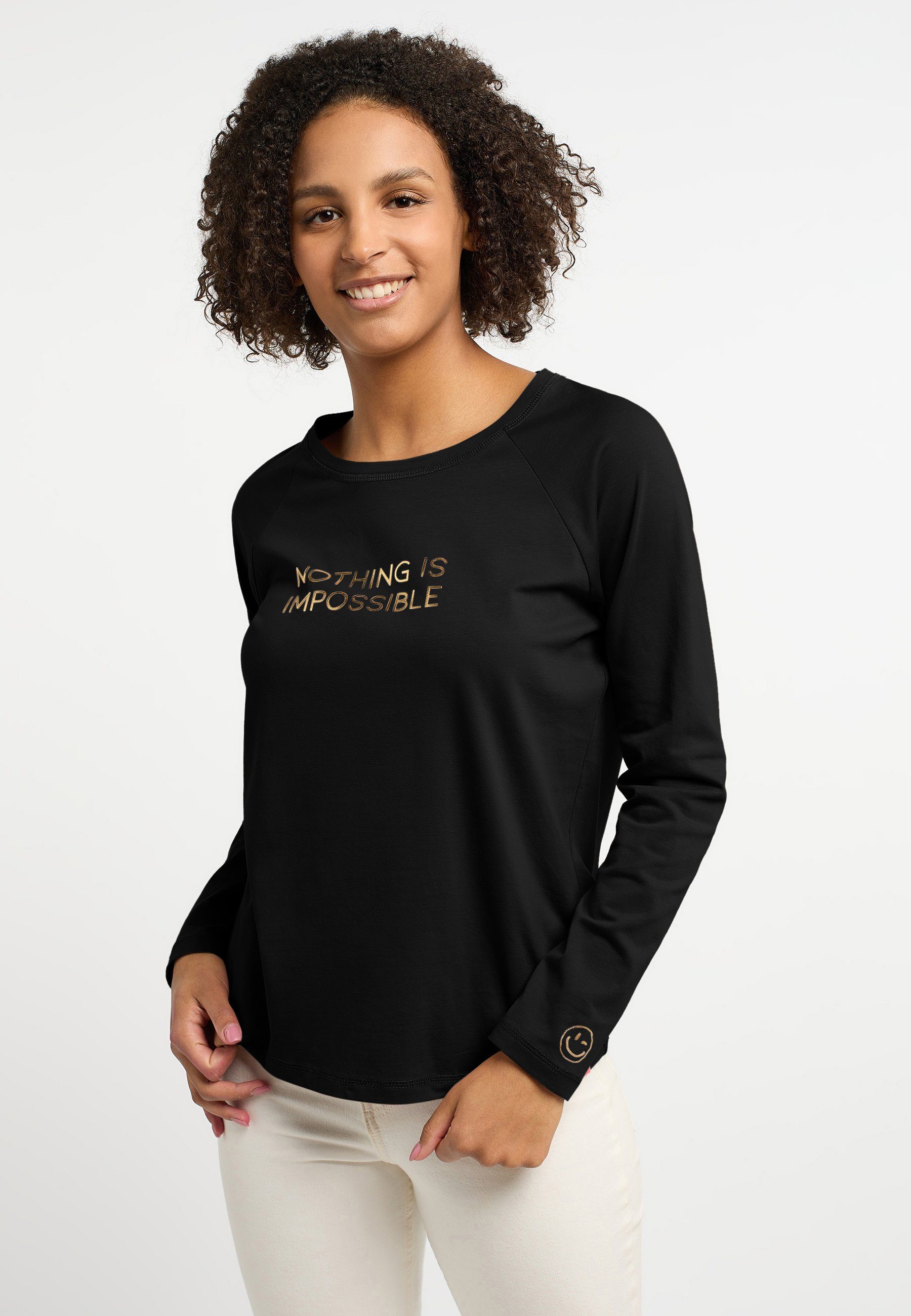 Frieda & Freddies NY Longsleeve Shirt Ls mit dezenten Farbdetails BLACK