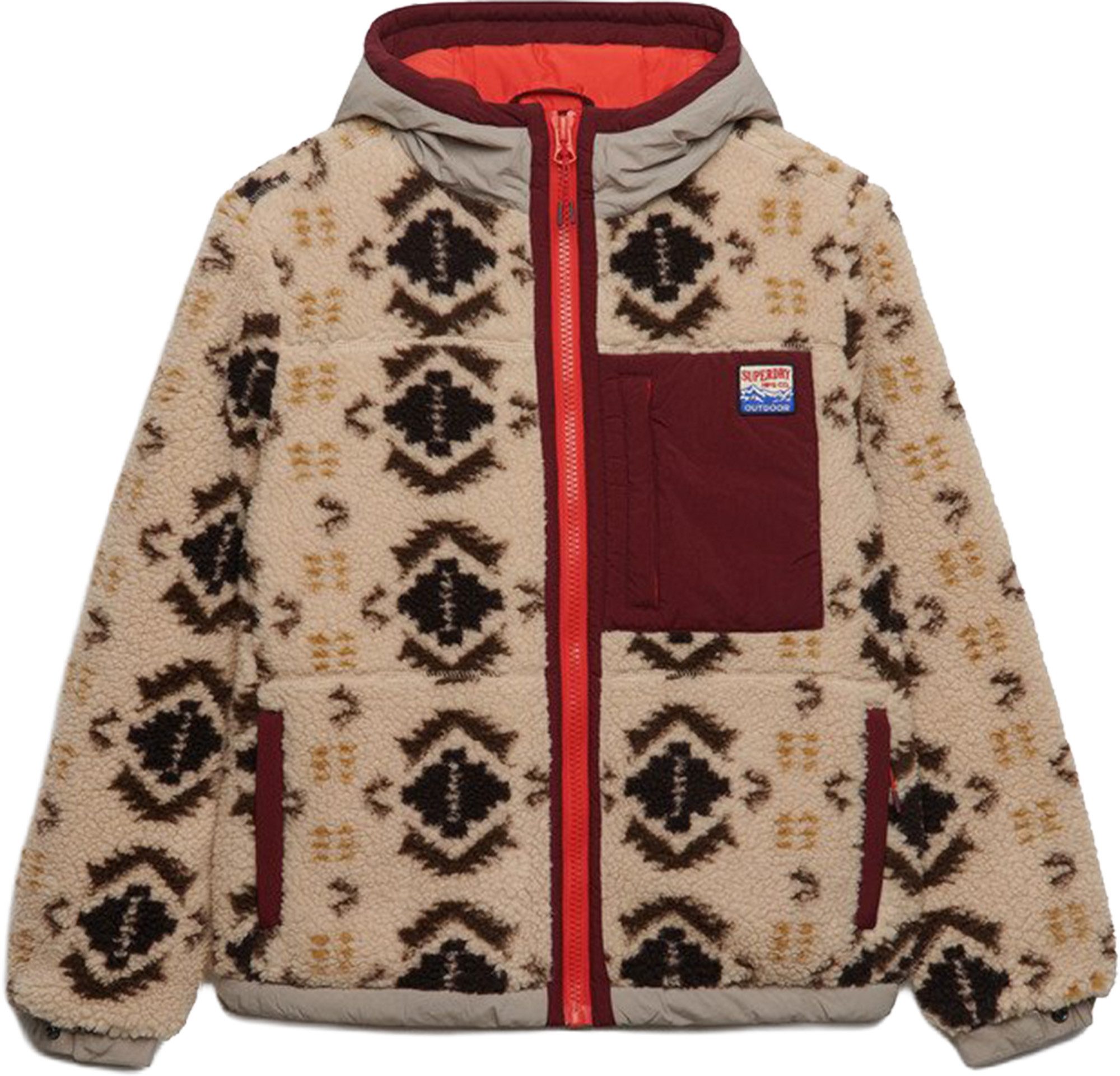 Superdry Motorradjacke  Sherpa Jacquard Fleece Hybridjacke