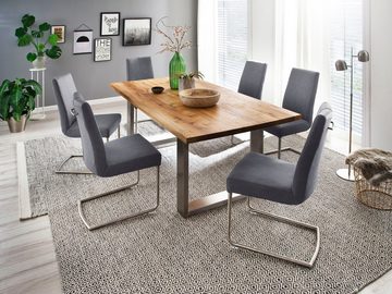 MCA furniture Esstisch Greta, Esstisch Massivholz mit Baumkante oder grader Kante