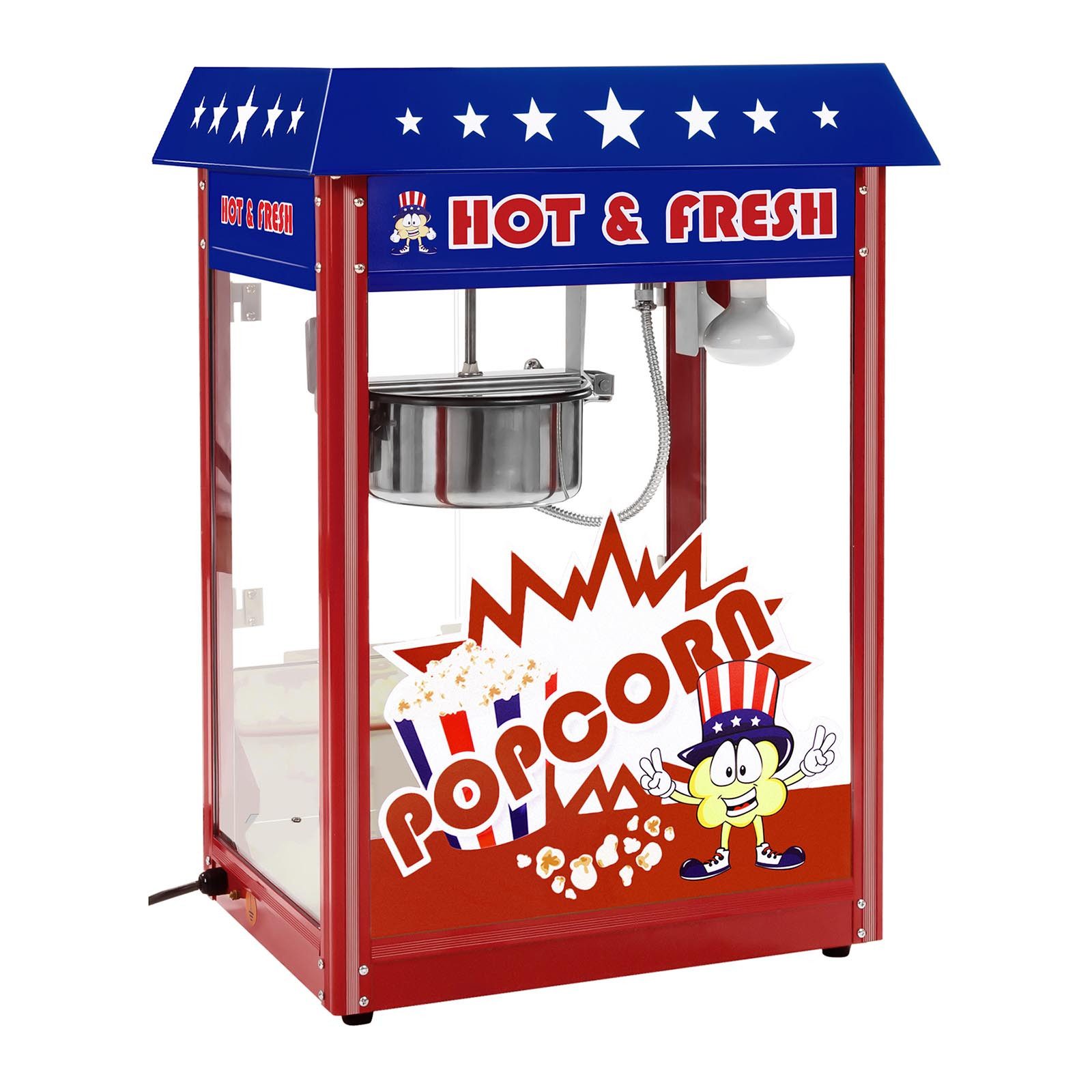 Royal Catering Popcornmaschine Popcornmaker 1500 W 5 kg/h rot Popcornautomat Teflon USA-Design