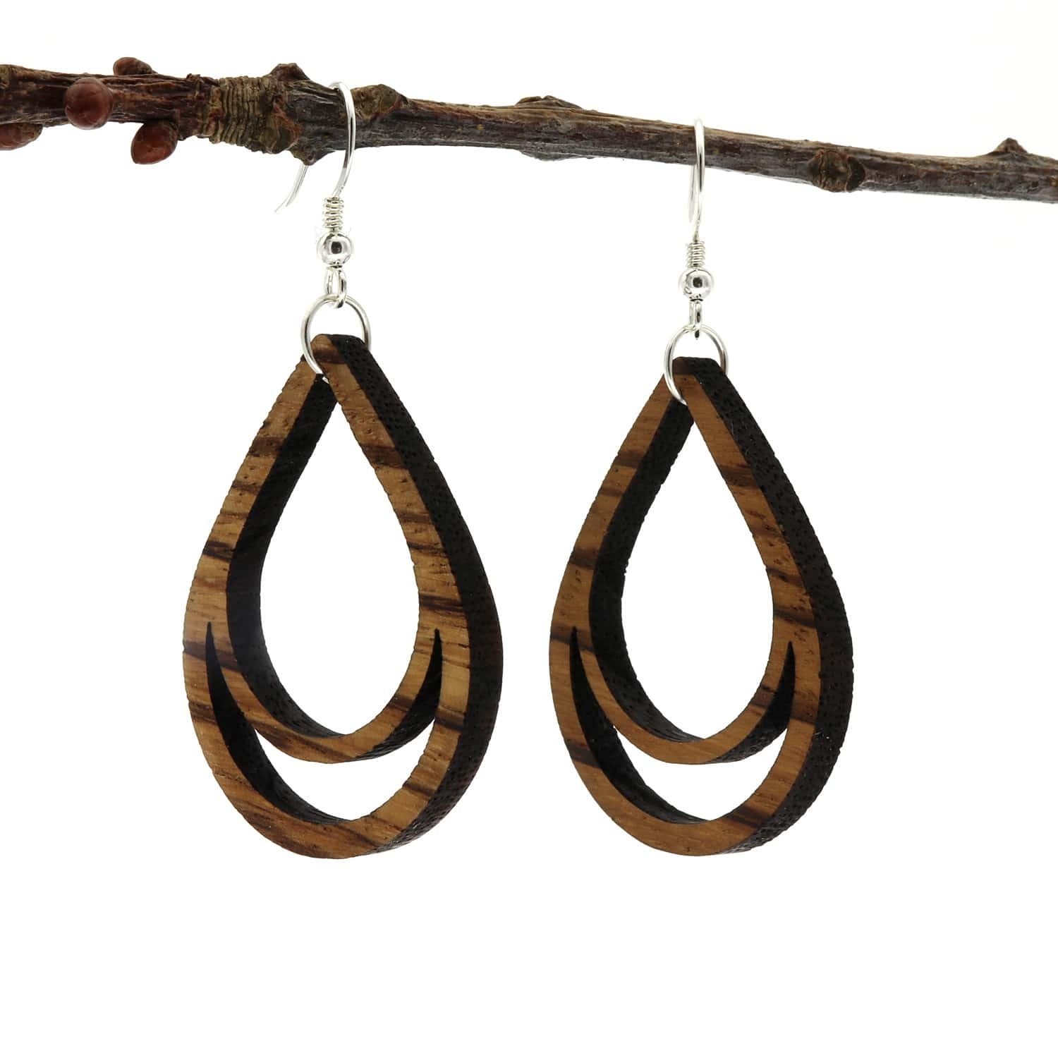 NaturSchatulle Paar Ohrhänger Tropfen (Tropfenförmig, Holzschmuck, Holzohrr günstig online kaufen