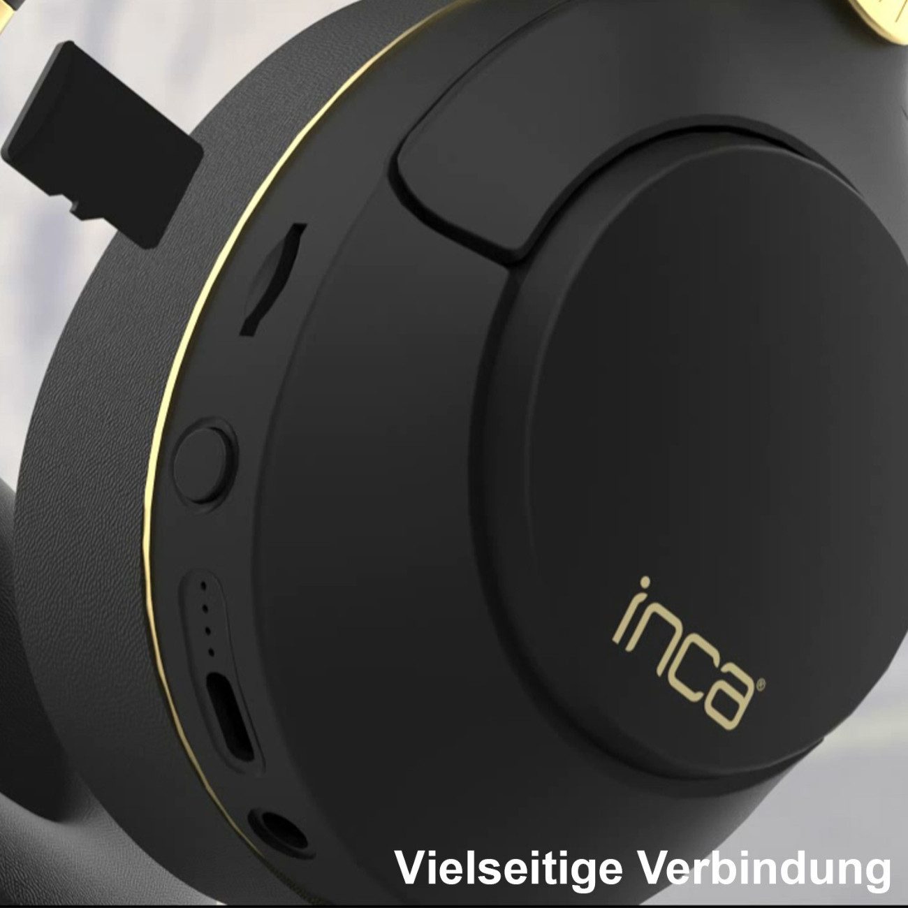 INCA IBK-503B Bluetooth-Kopfhörer (Bluetooth 5.3 Kopfhörer mit AUX & Micro-SD)