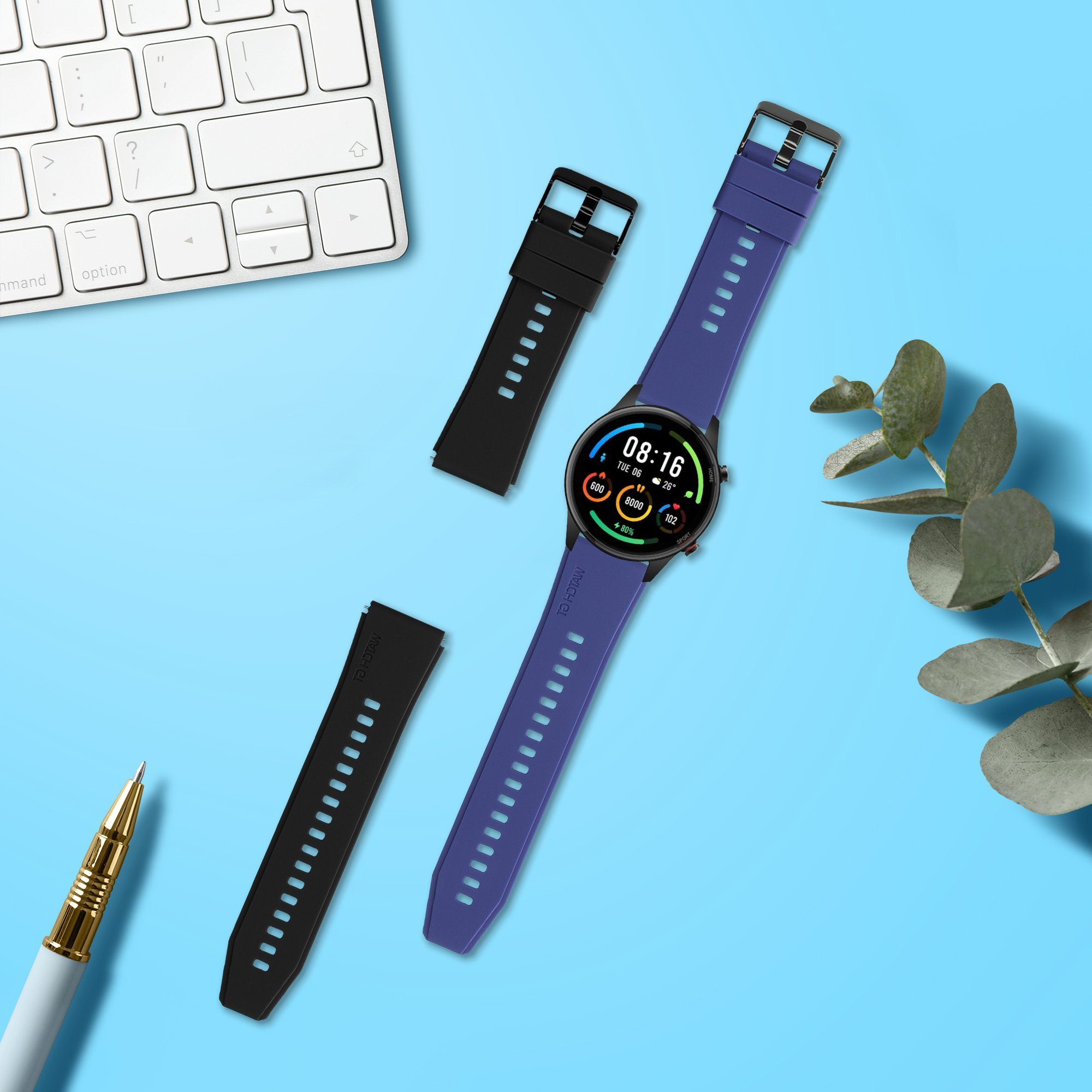 kwmobile 2x Sportarmband für Xiaomi Watch S4/S4 Sport/S3/S2/Watch S1 Smartwatch, 2-tlg., Armband TPU Silikon Set Fitnesstracker