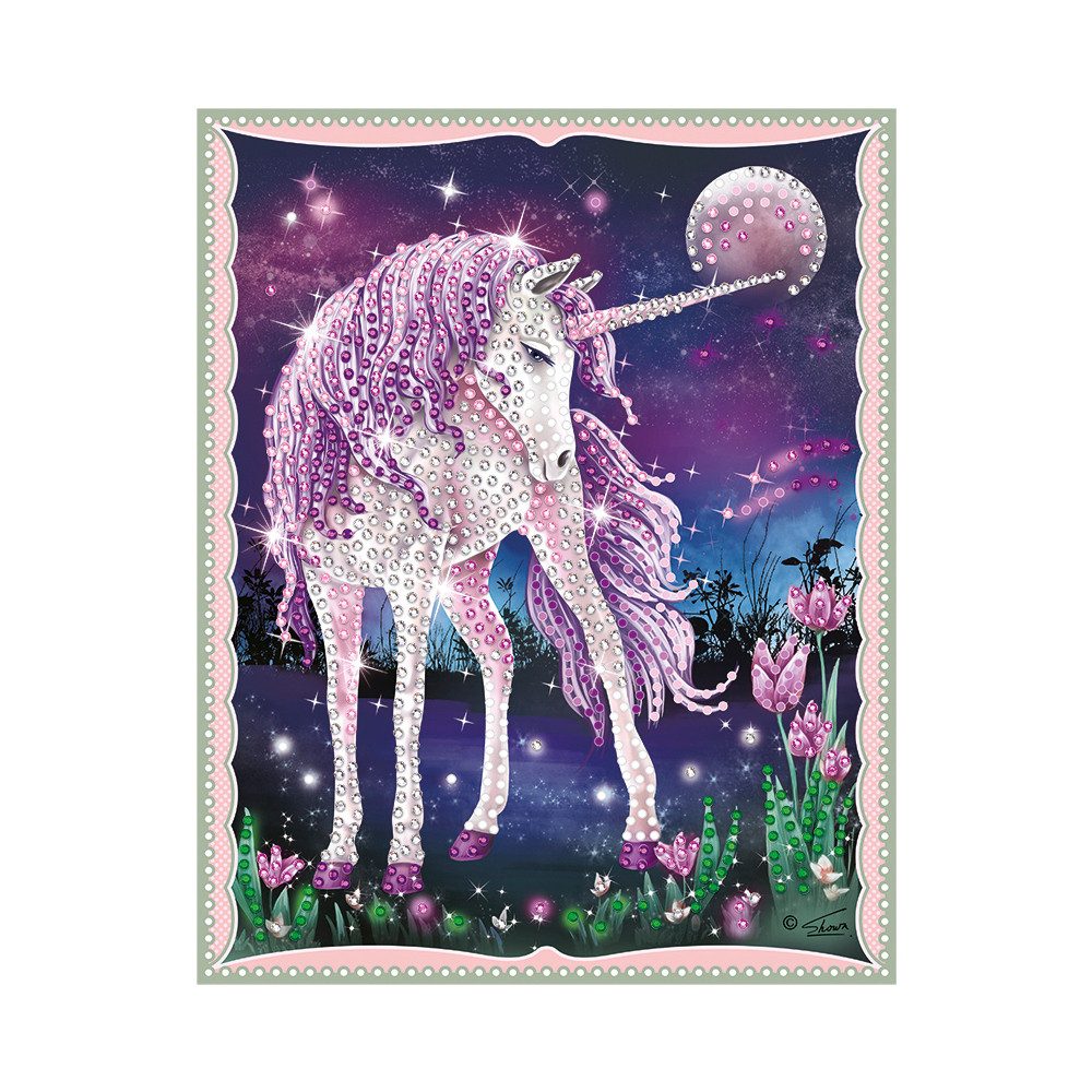 Kreativset Besttoy - Strasssteinebild Einhorn rosa