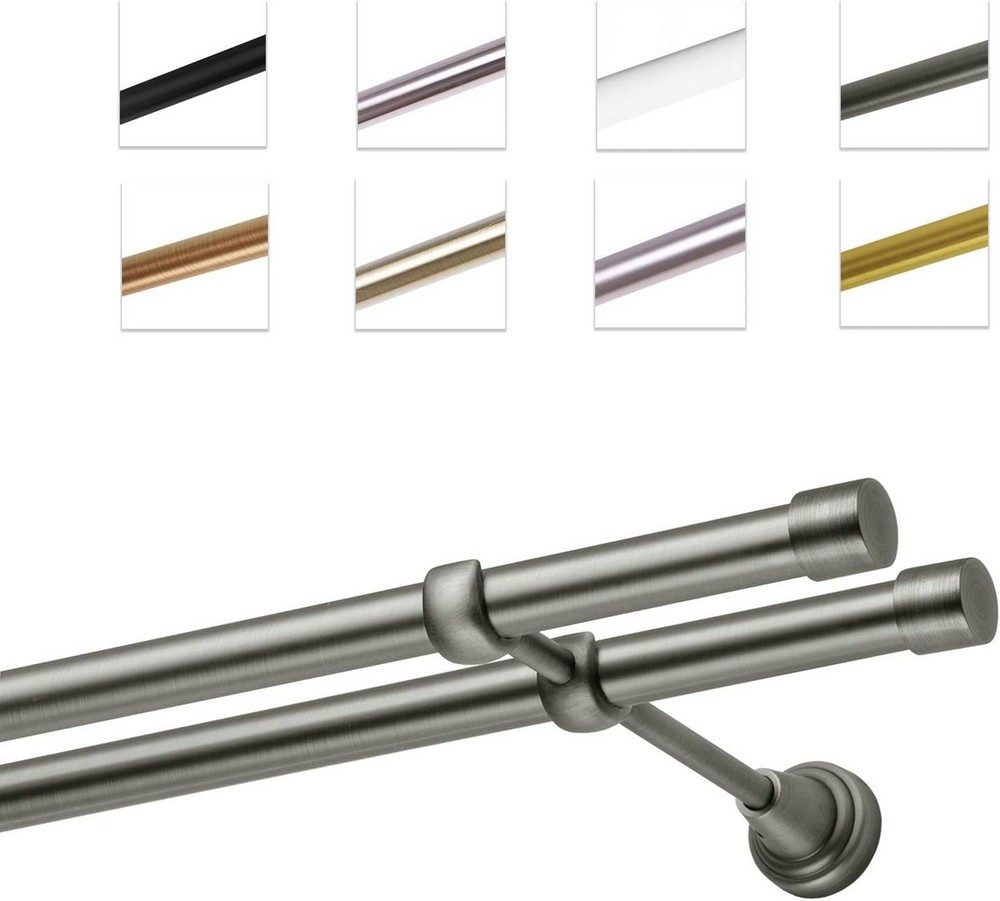 MDEKOR Gardinenstange Vorhangstange 19mm, 2-läufig, kürzbar, 2-läufig Wandm günstig online kaufen