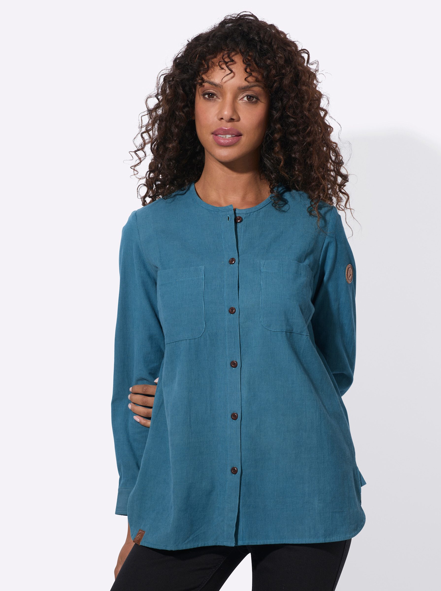 Witt Klassische Bluse Cord-Bluse Langarm