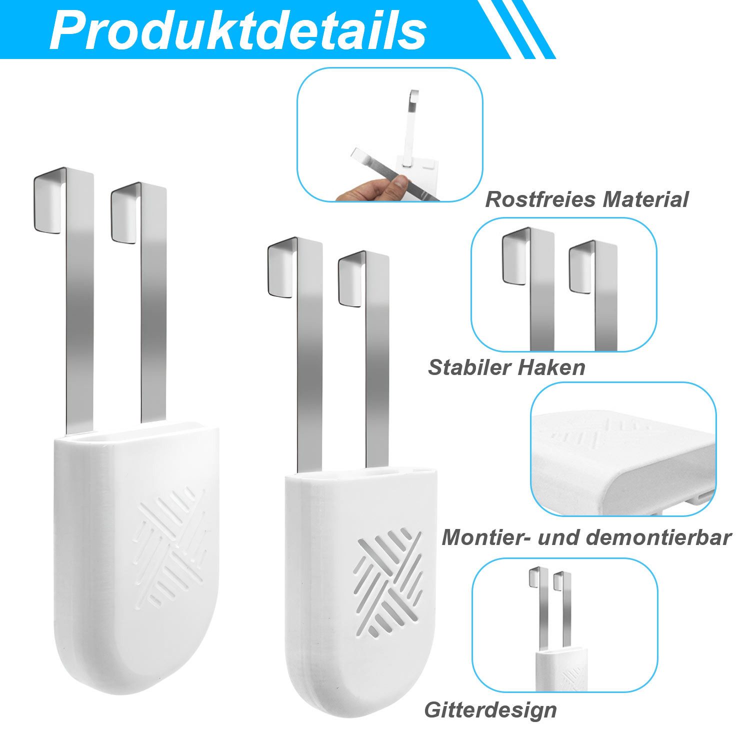 Refttenw Badaccessoire-Set Halter für Toilettenreiniger,Toilettenreiniger Tablettenhalter, Abnehmbar