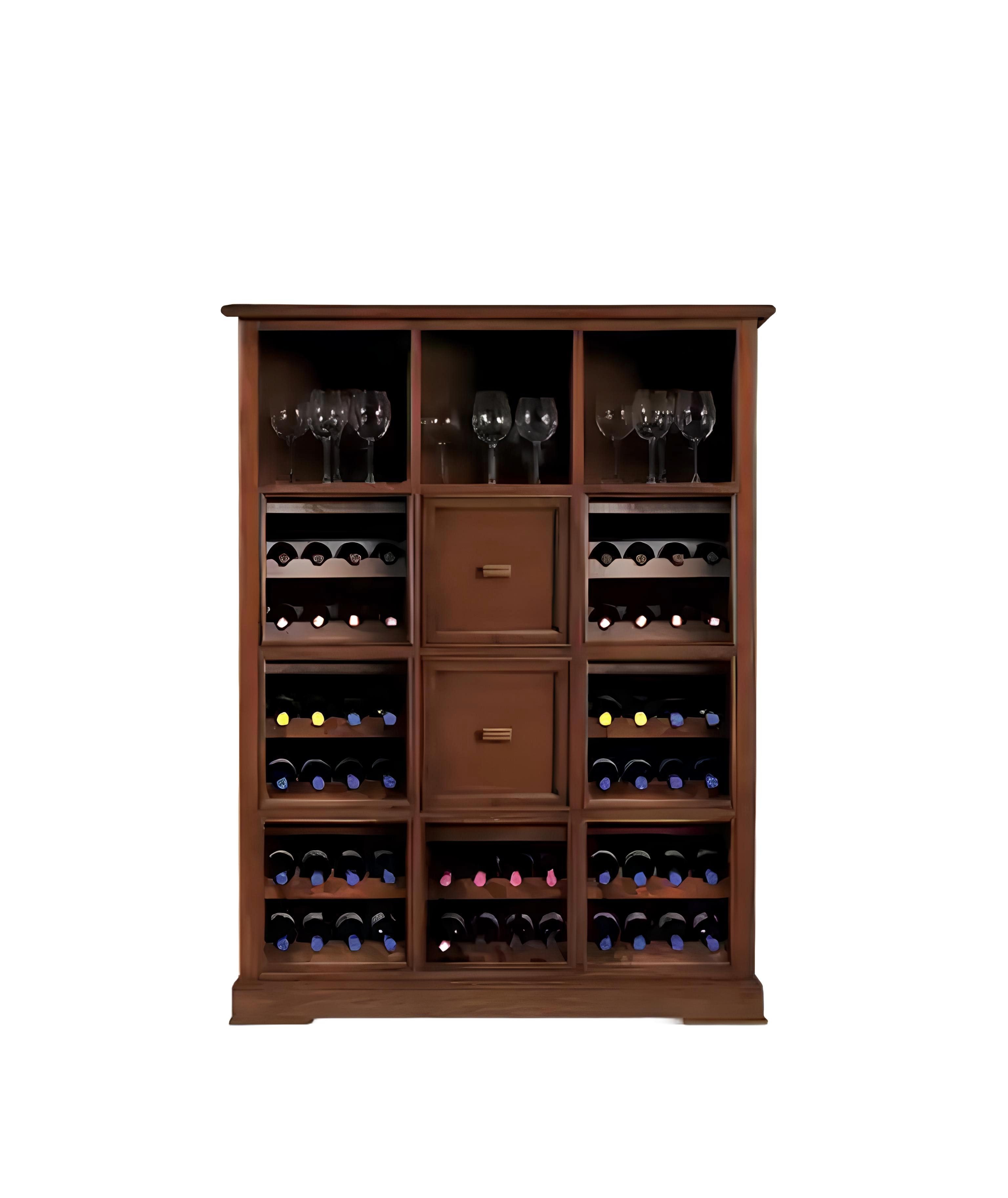 Xlmoebel Barschrank Elegante Hausbar aus italienischem Holz mit Vitrine und Stauraum (1-St., Barschrank) Hergestellt in Europa